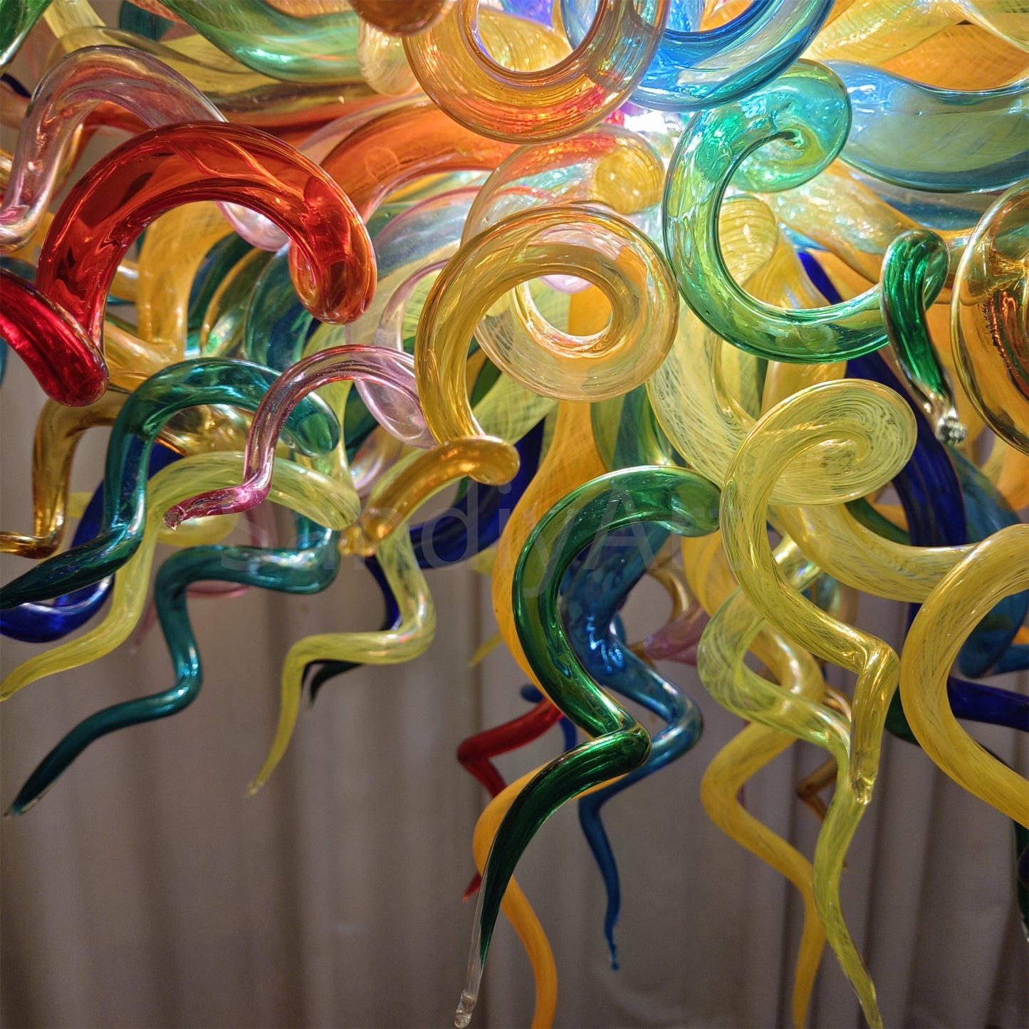 Multicolor round shape hand made murano glass chihuly style art chandelier