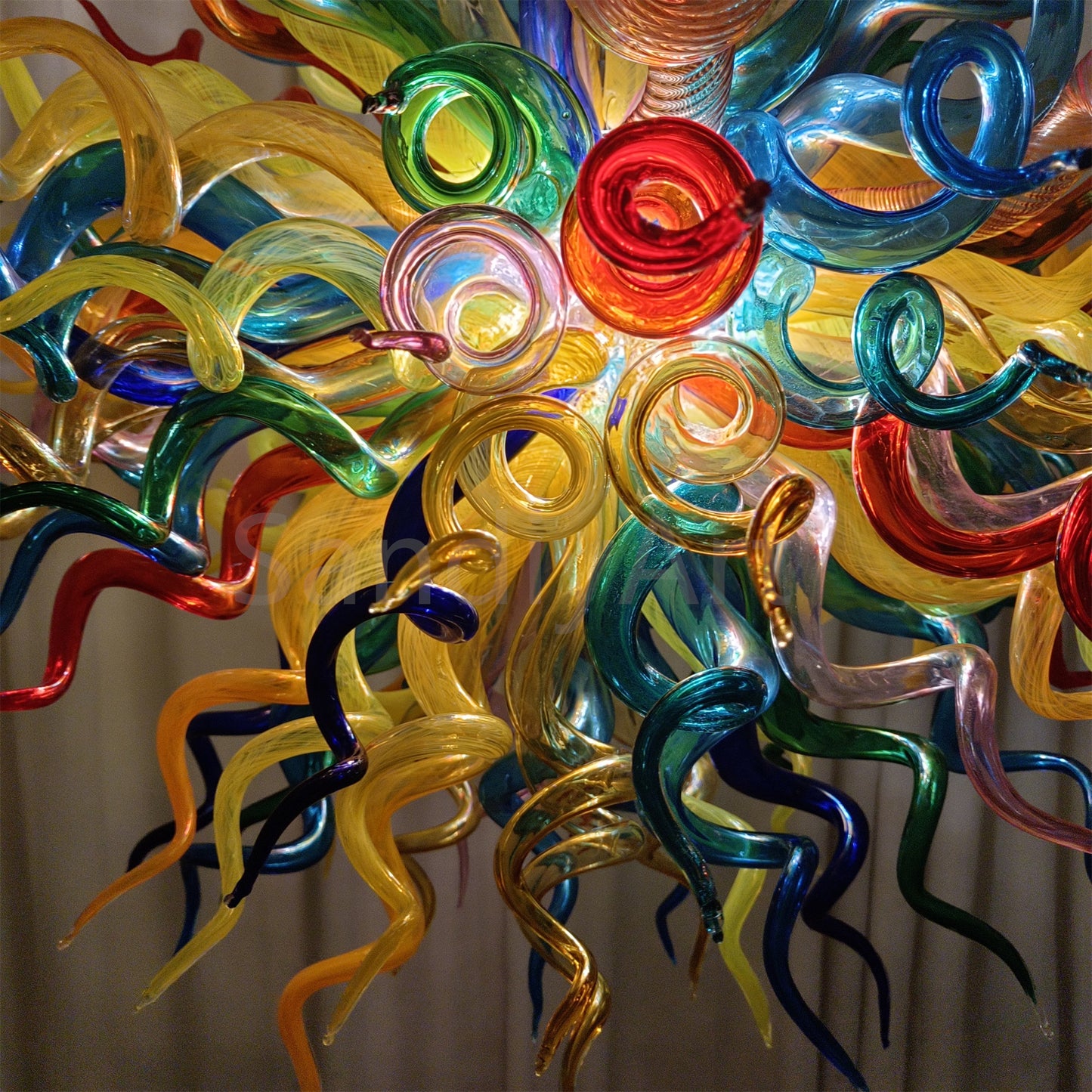 Multicolor round shape hand made murano glass chihuly style art chandelier