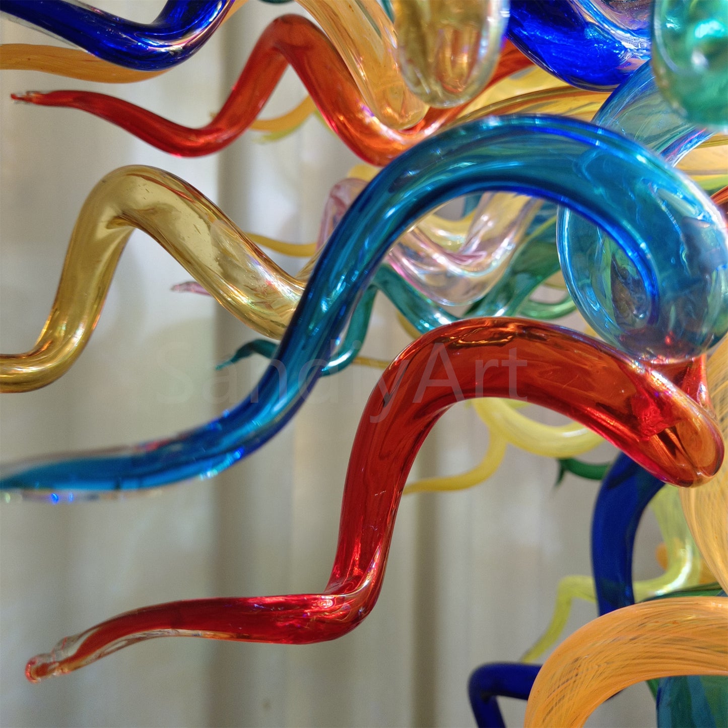 Multicolor round shape hand made murano glass chihuly style art chandelier