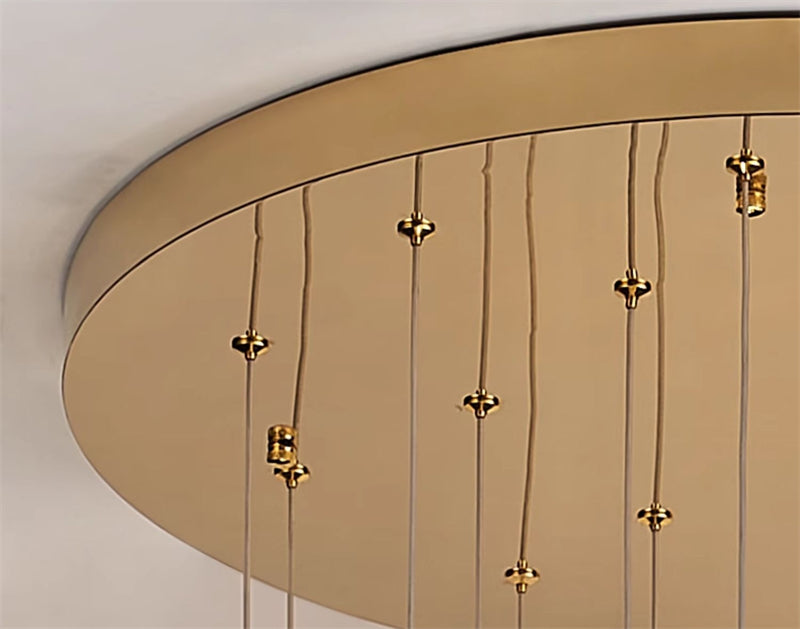 Spiral staircase crystal chandelier luxury modern style