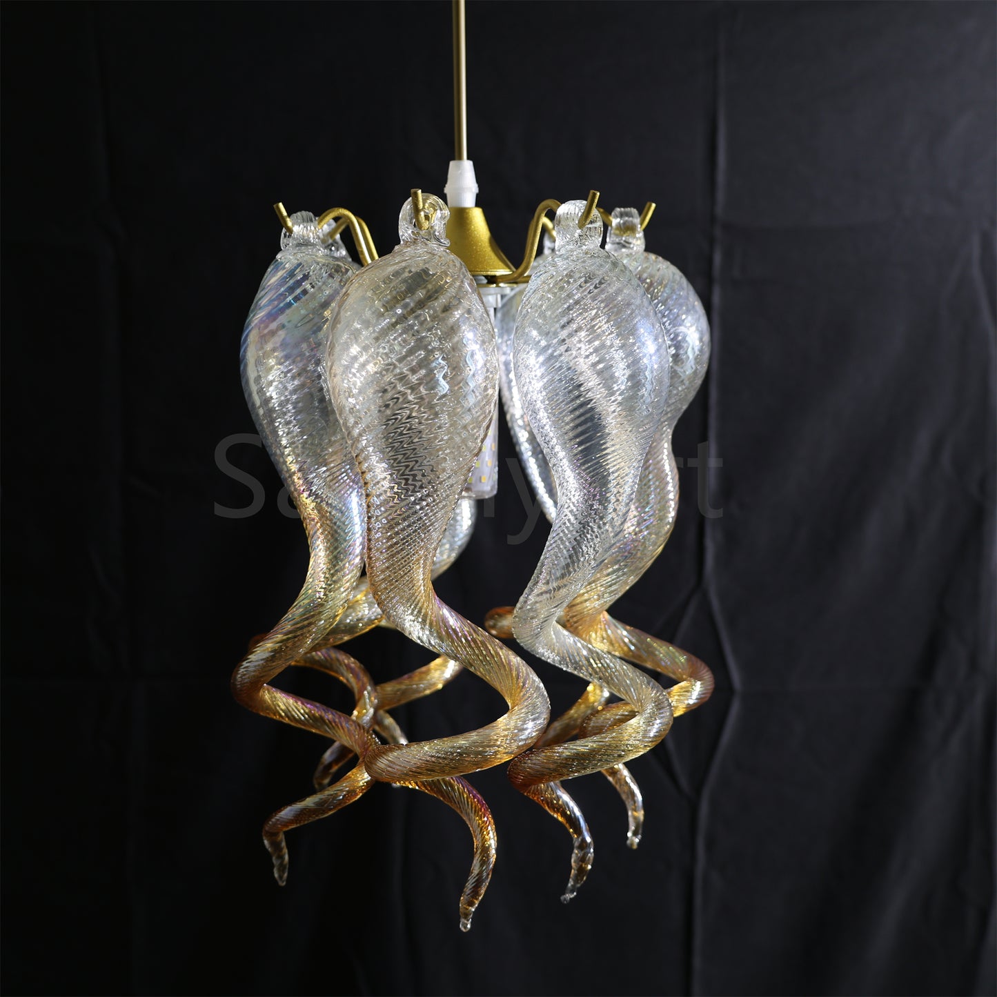 Mini hand made blown glass gold luxury lamp bed room, desk room, bar counter decoration