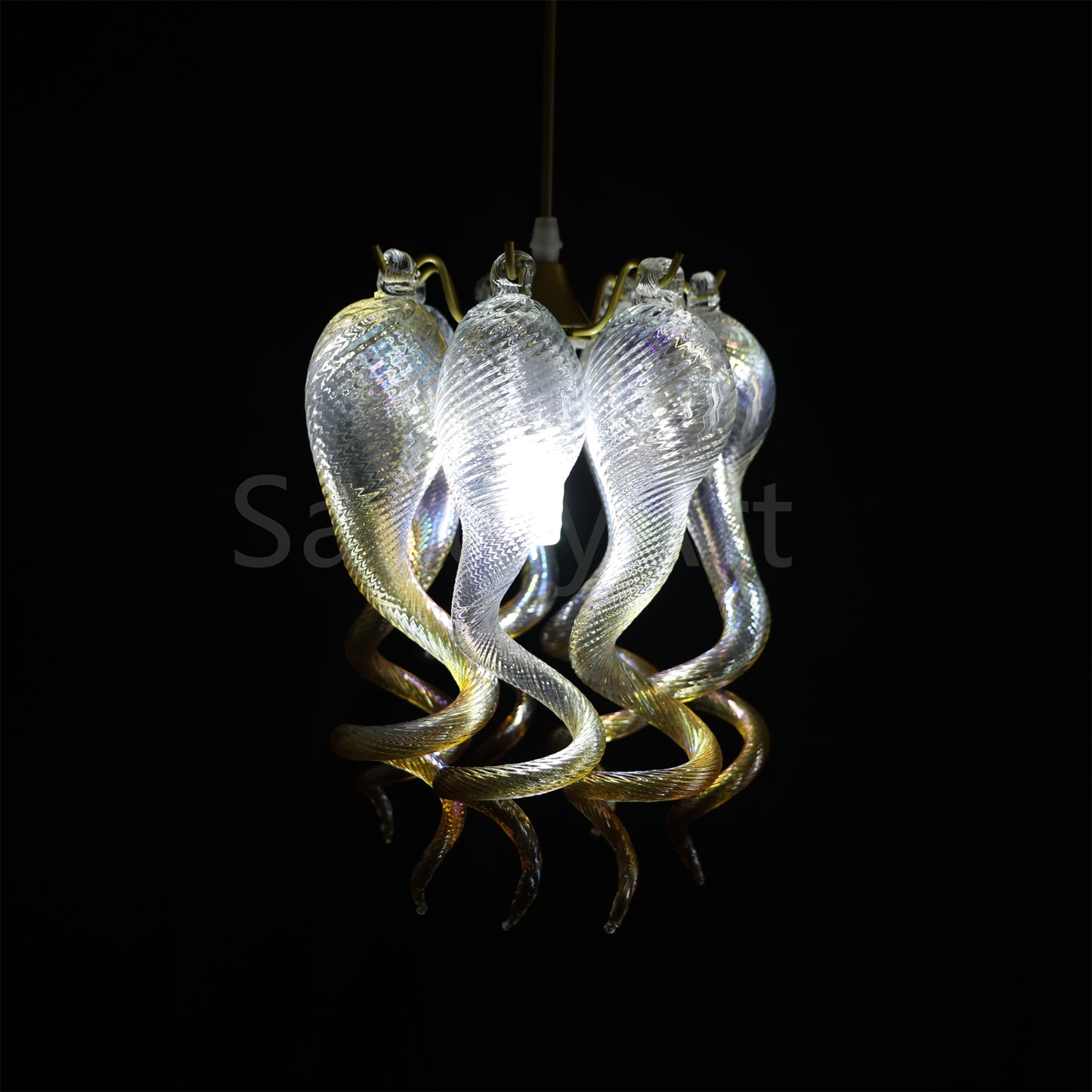 Mini hand made blown glass gold luxury lamp bed room, desk room, bar counter decoration