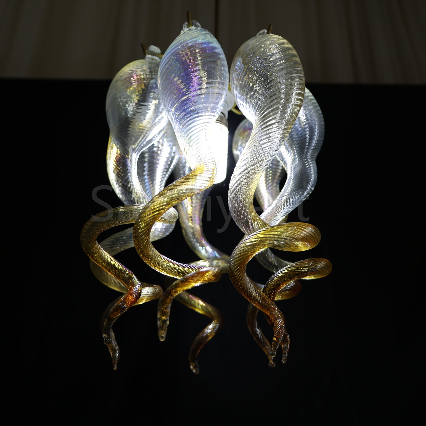Mini hand made blown glass gold luxury lamp bed room, desk room, bar counter decoration