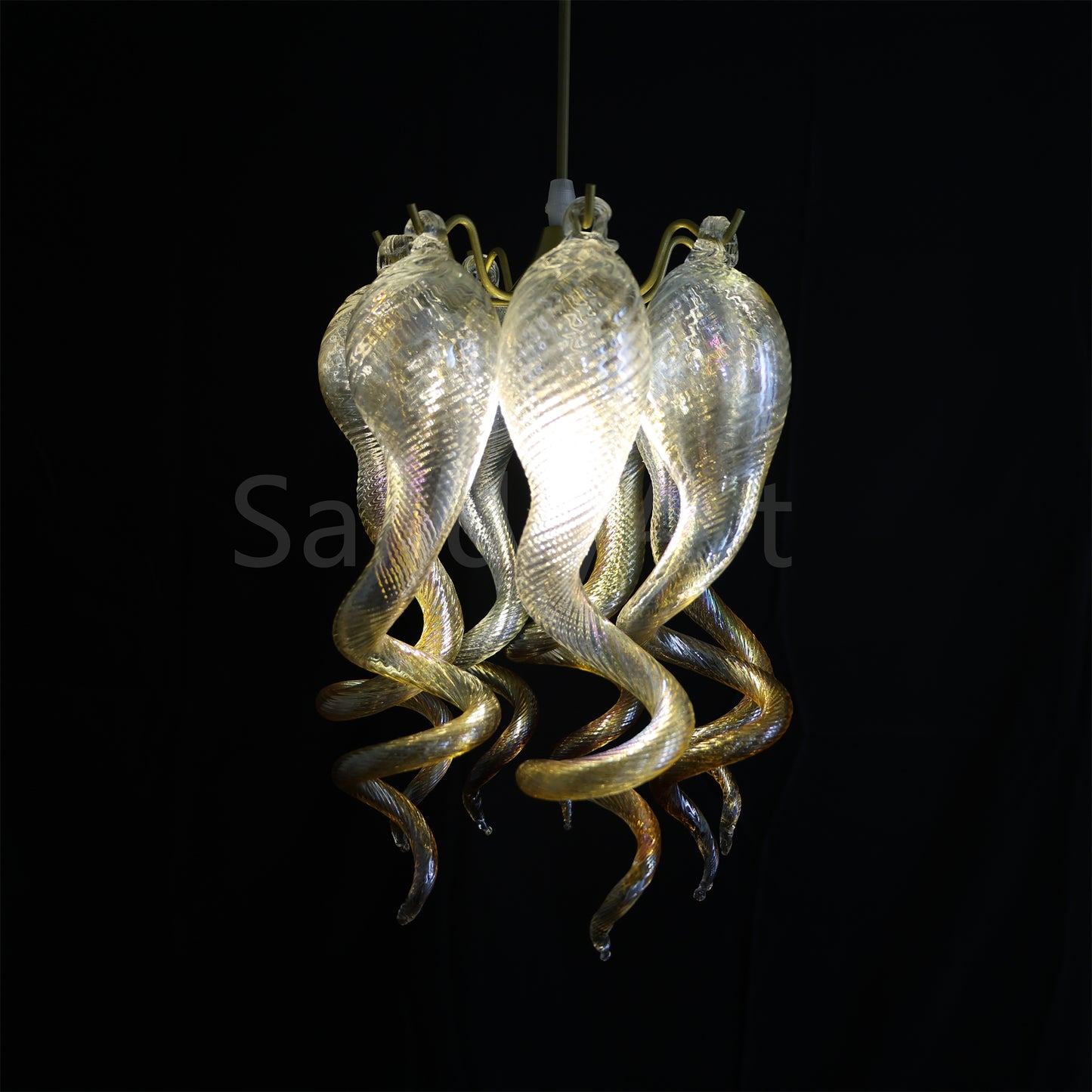 Mini hand made blown glass gold luxury lamp bed room, desk room, bar counter decoration