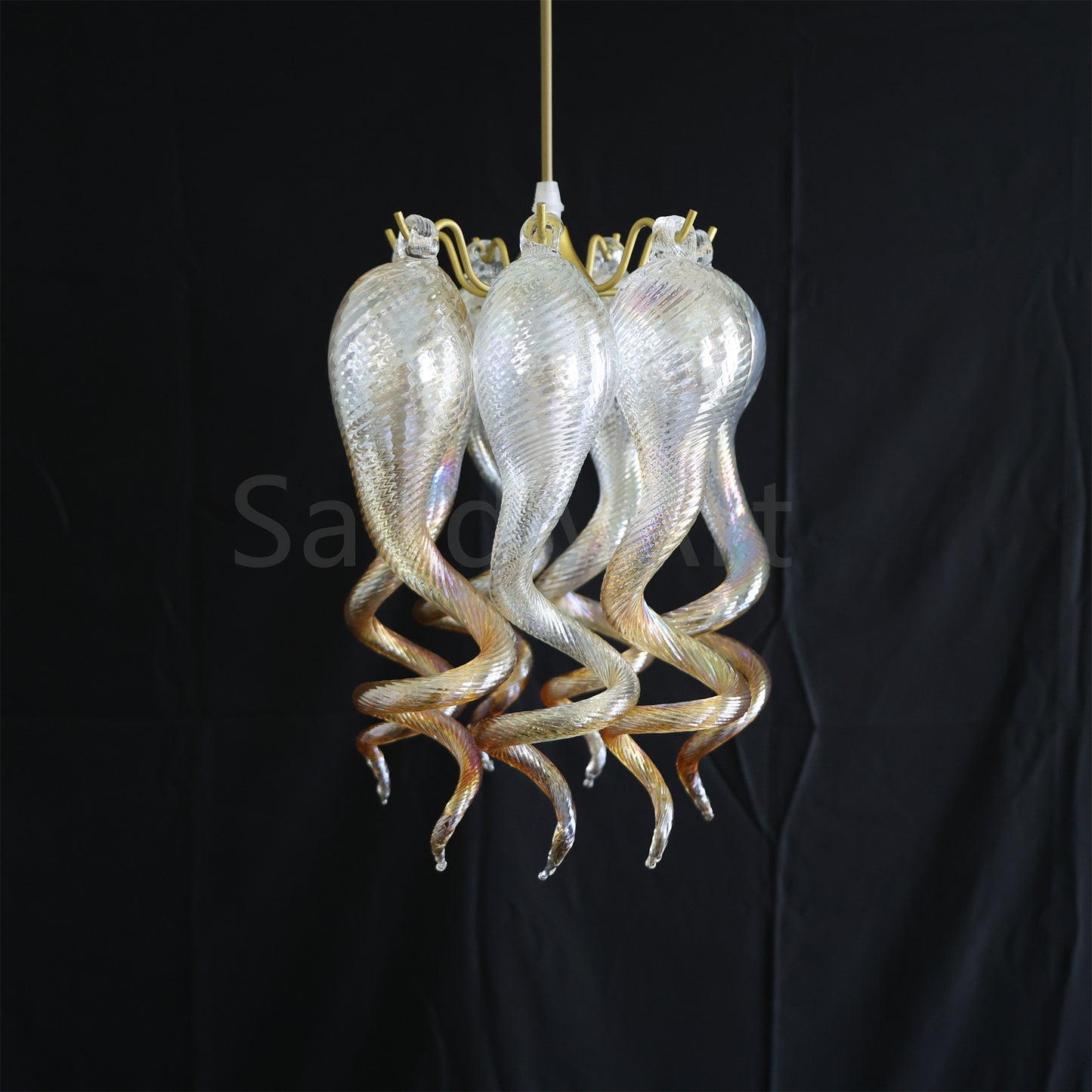 Mini hand made blown glass gold luxury lamp bed room, desk room, bar counter decoration