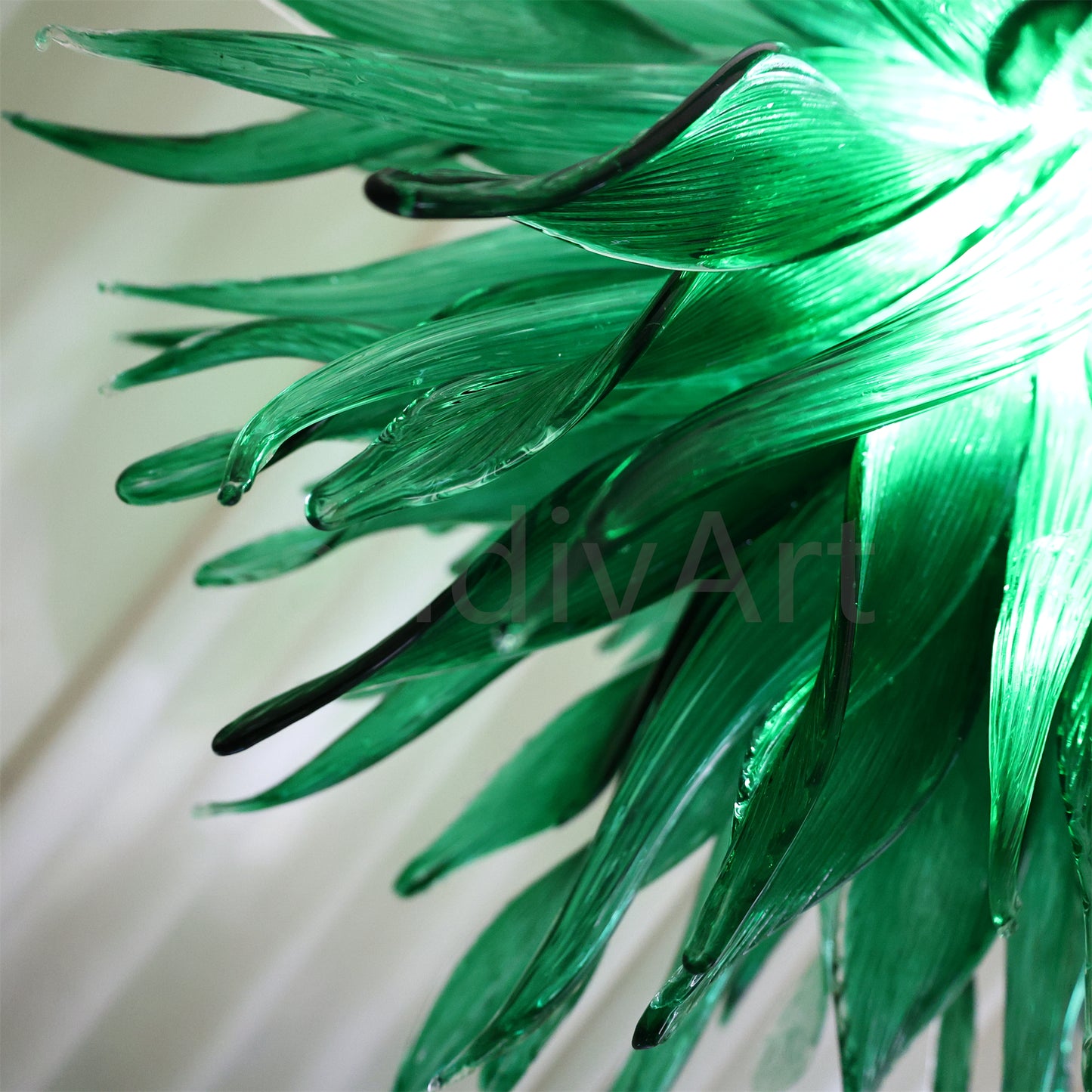 Bring a fresh breath of nature feeling green grass chandelier lighting dining room decoration