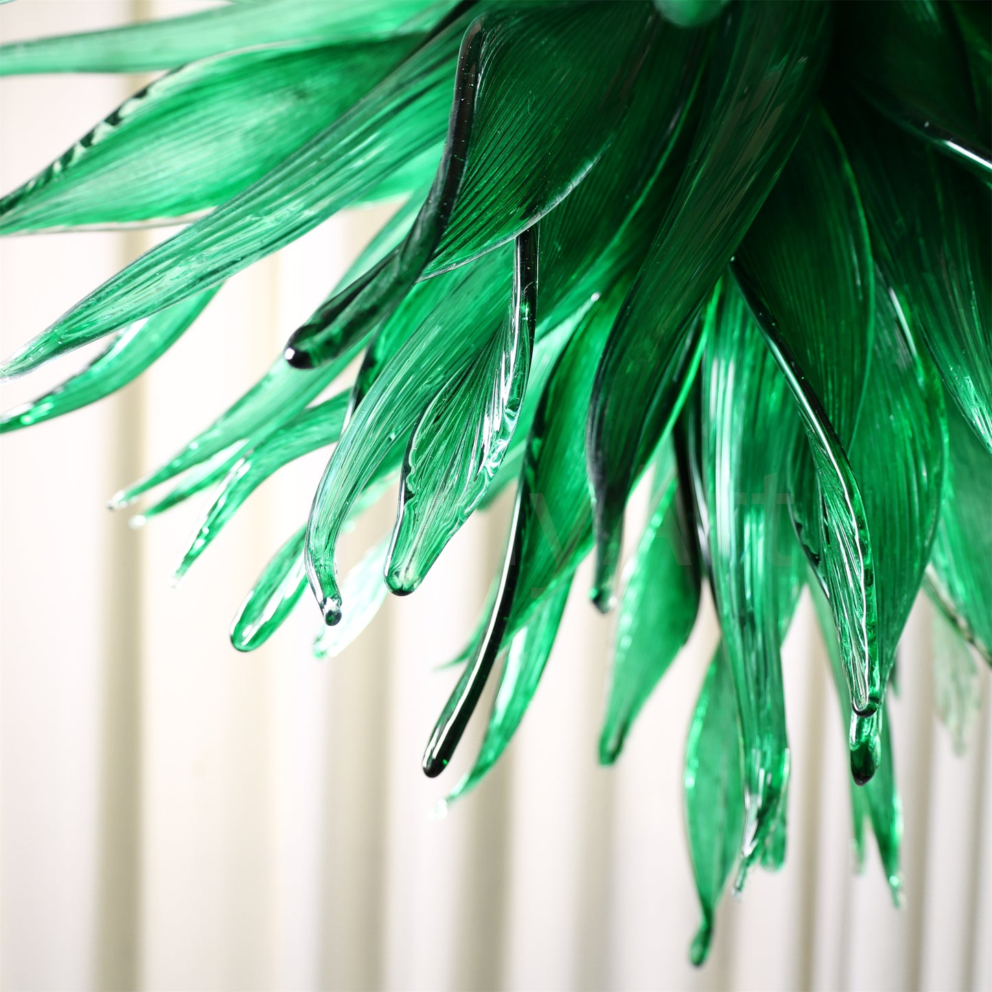 Bring a fresh breath of nature feeling green grass chandelier lighting dining room decoration