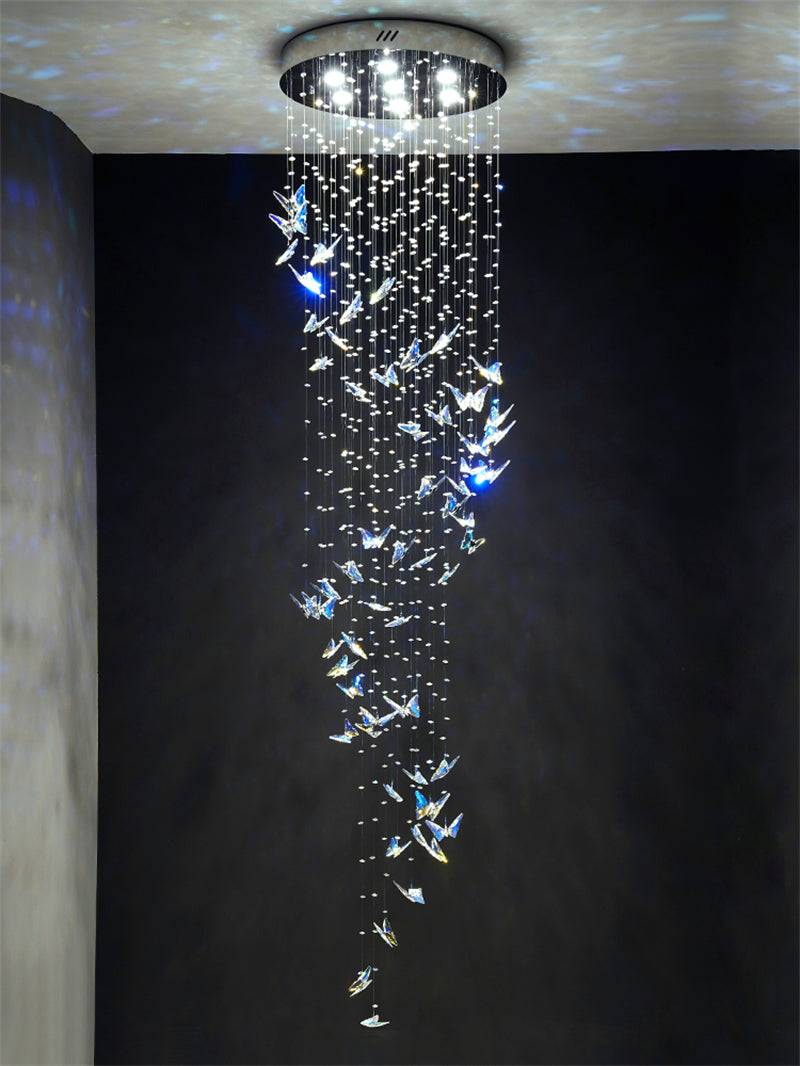 Crystal butterfly hanging lighting high luxury and modern design