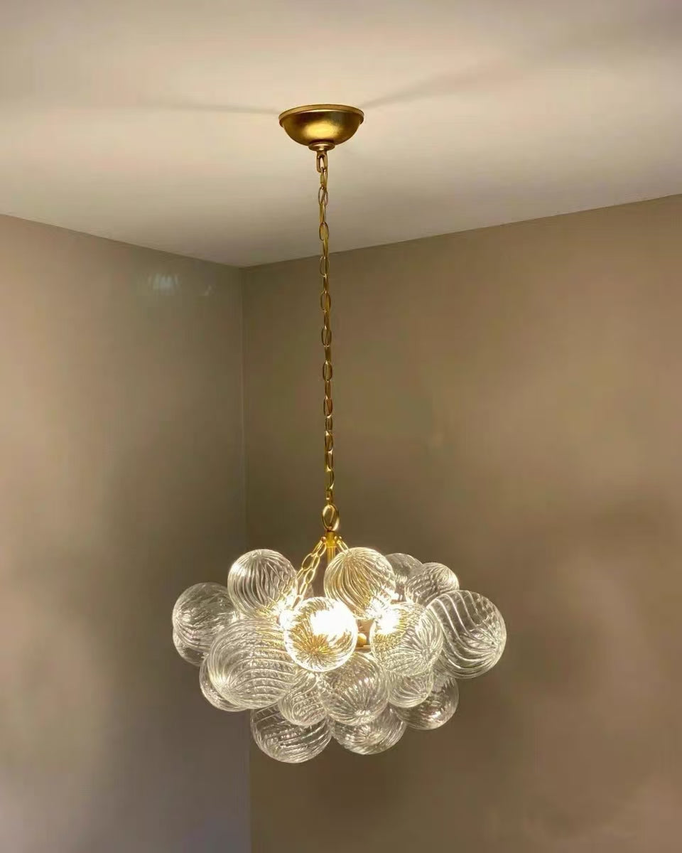 Blown glass bubbles chandelier clear color modern design for dining room