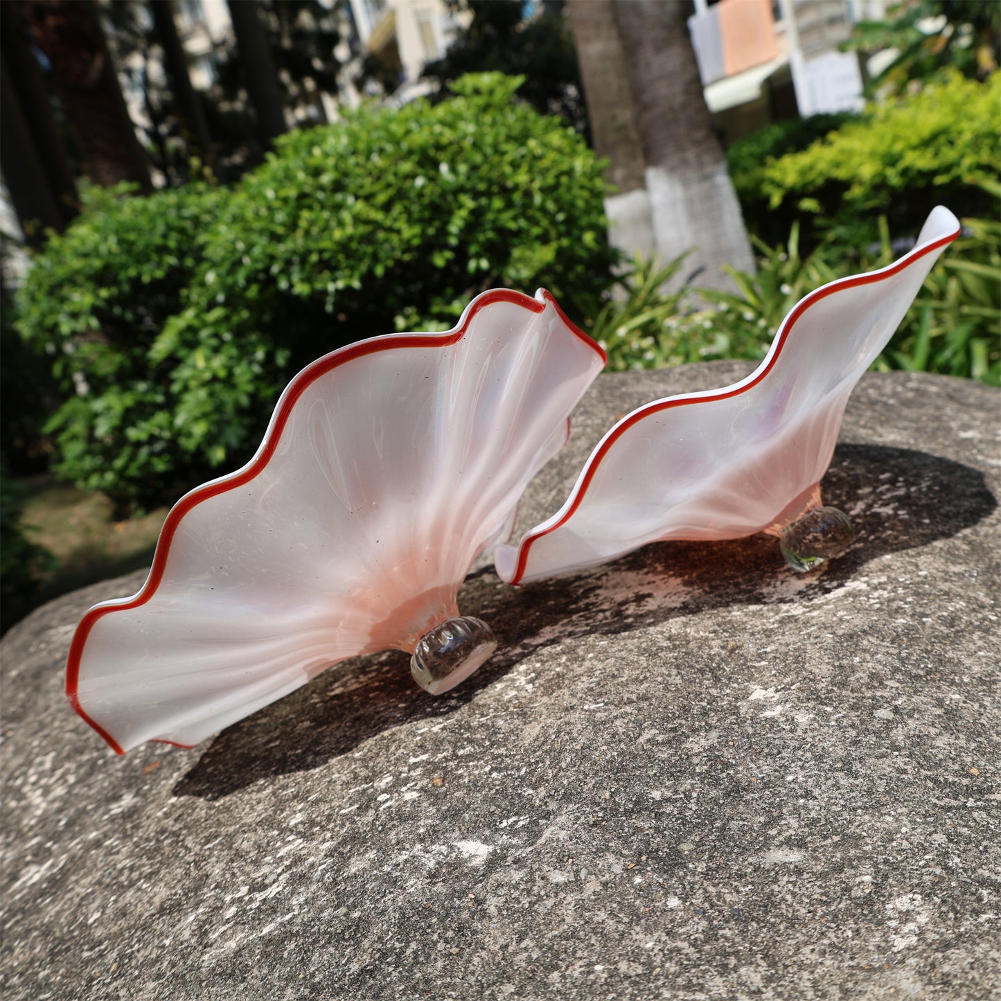 White color hand made DIY blown glass flowers festival holiday decoration and gift