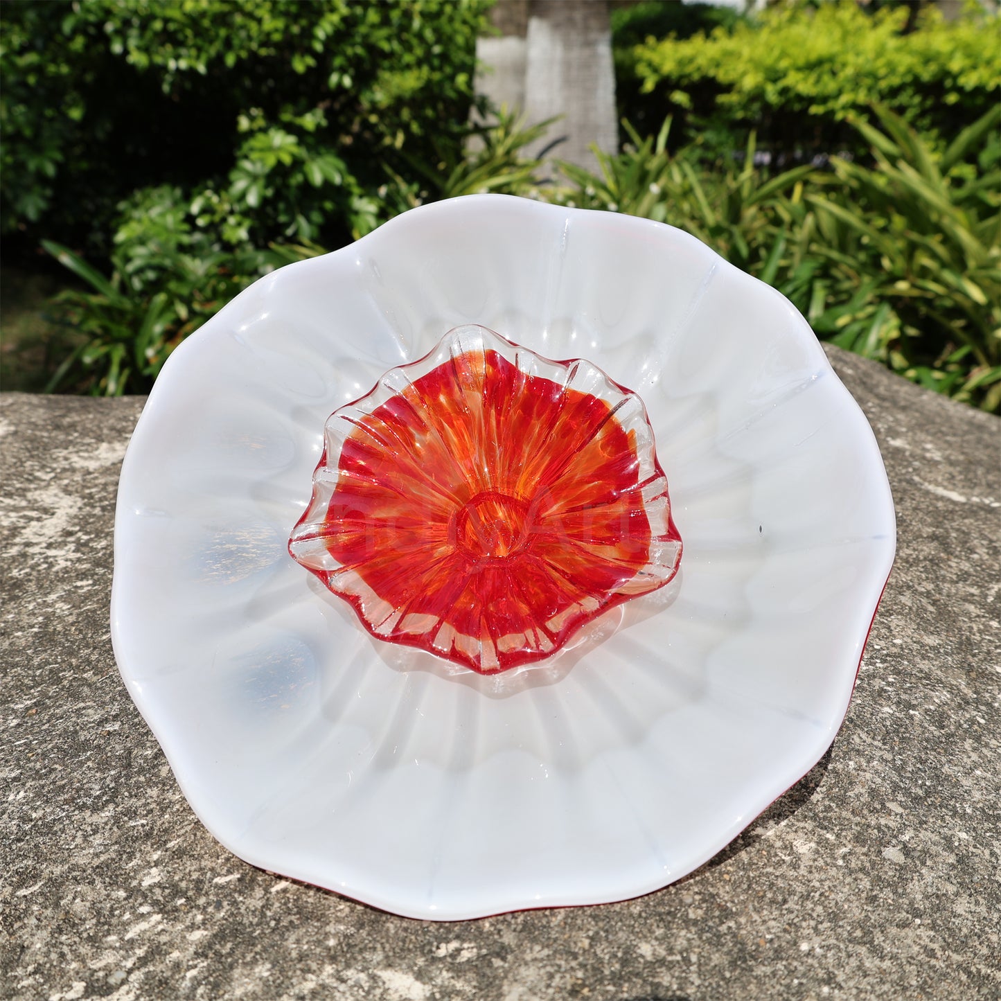 White color hand made DIY blown glass flowers festival holiday decoration and gift