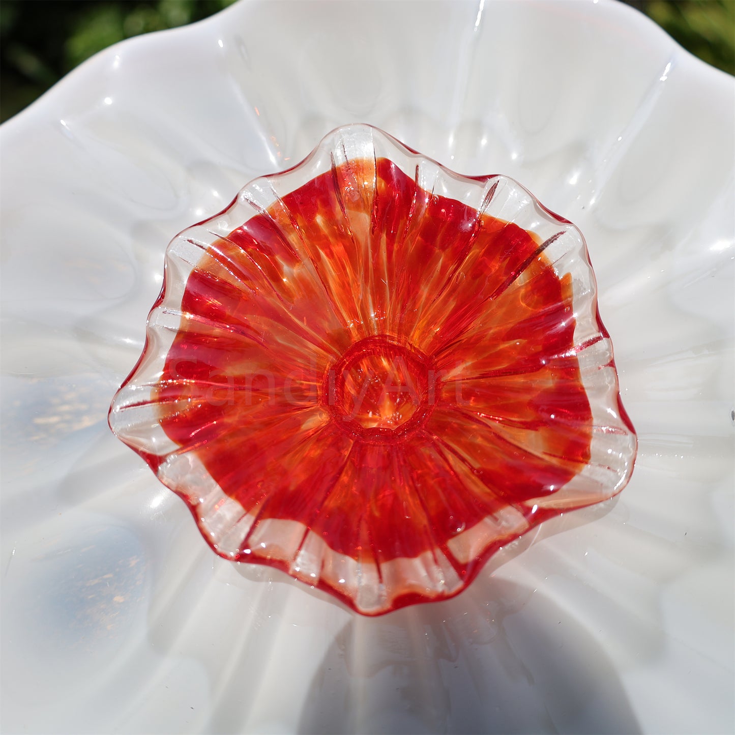 White color hand made DIY blown glass flowers festival holiday decoration and gift