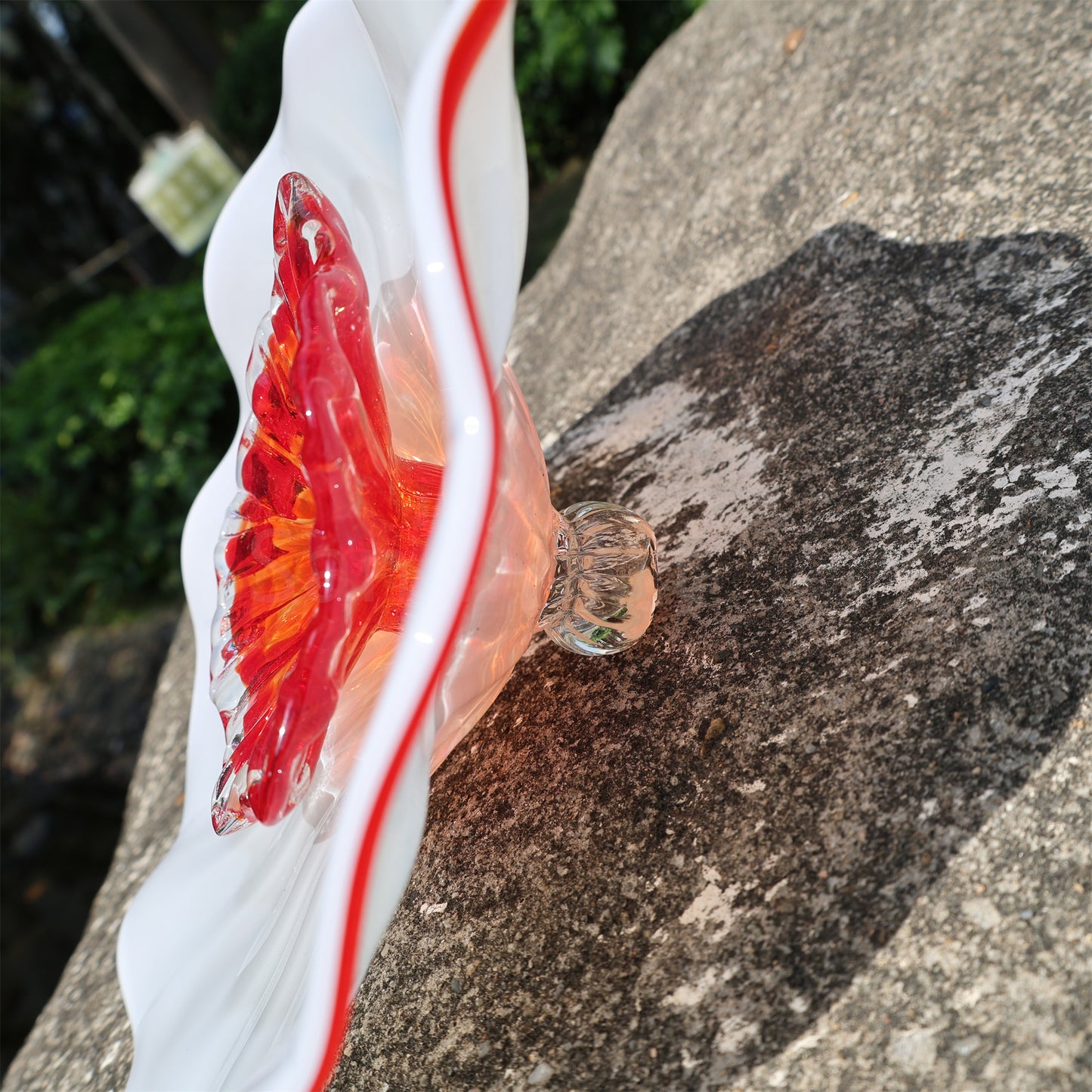 White color hand made DIY blown glass flowers festival holiday decoration and gift