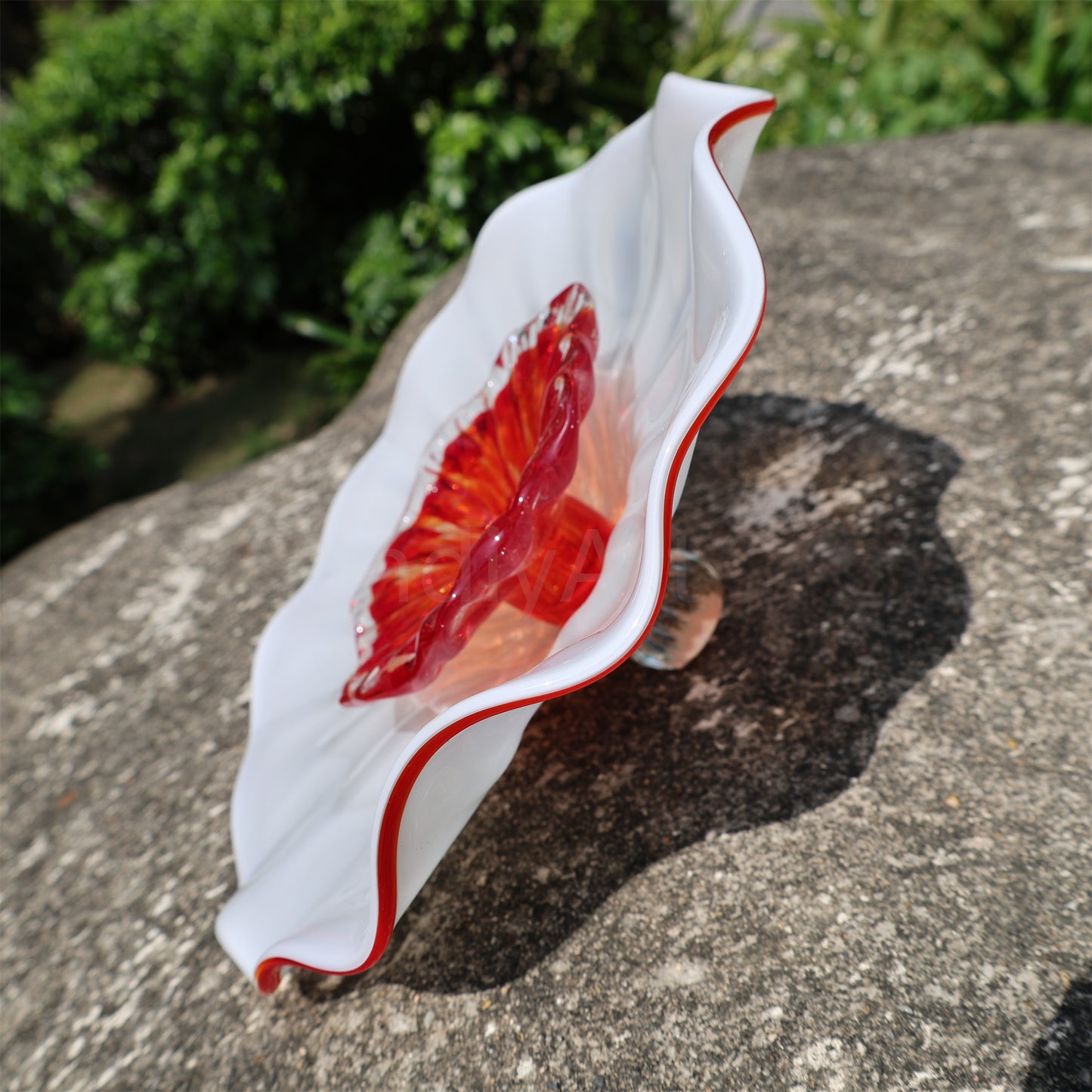 White color hand made DIY blown glass flowers festival holiday decoration and gift