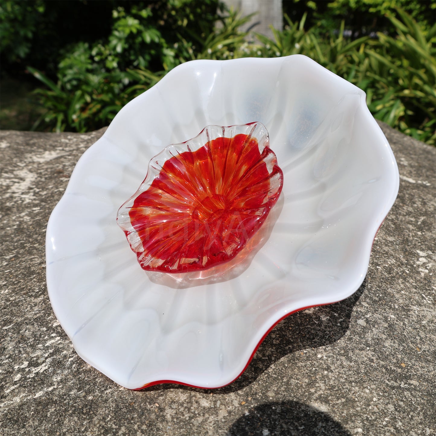 White color hand made DIY blown glass flowers festival holiday decoration and gift