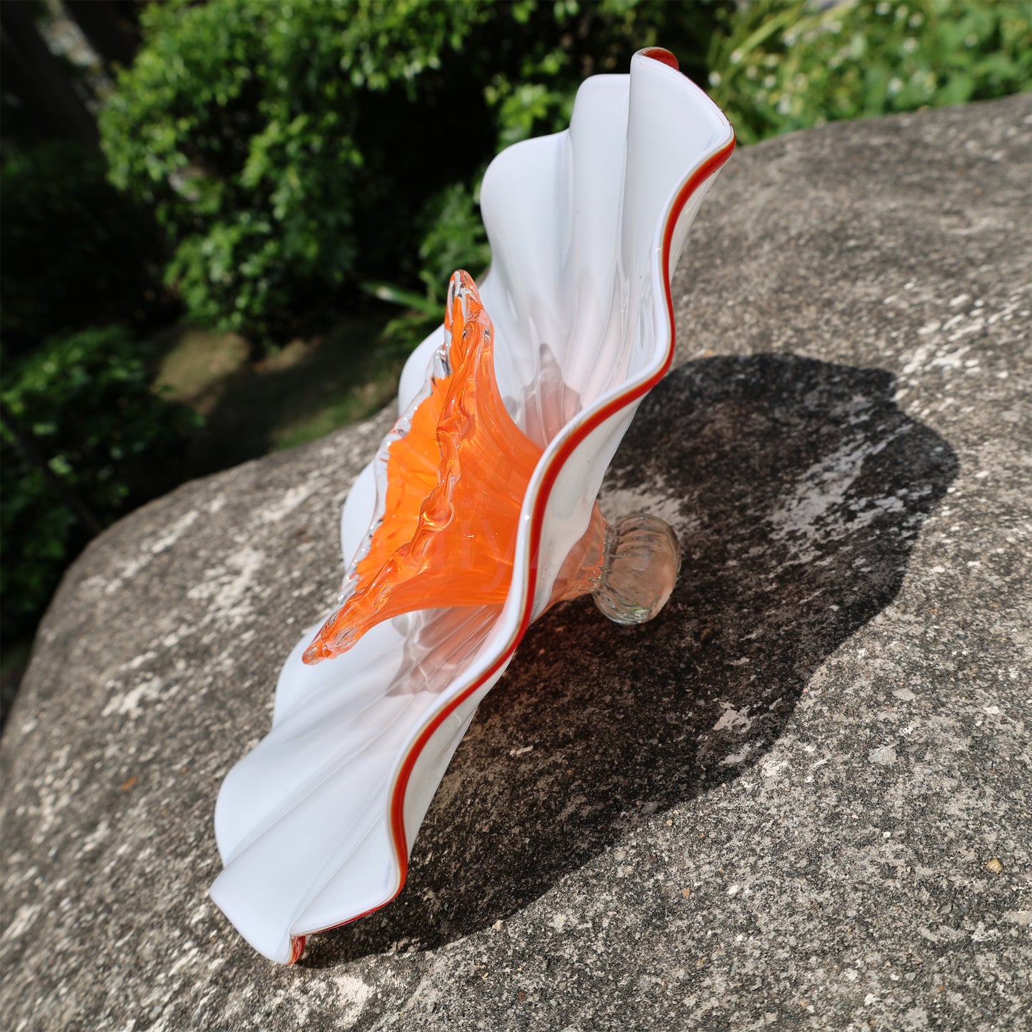 White color hand made DIY blown glass flowers festival holiday decoration and gift