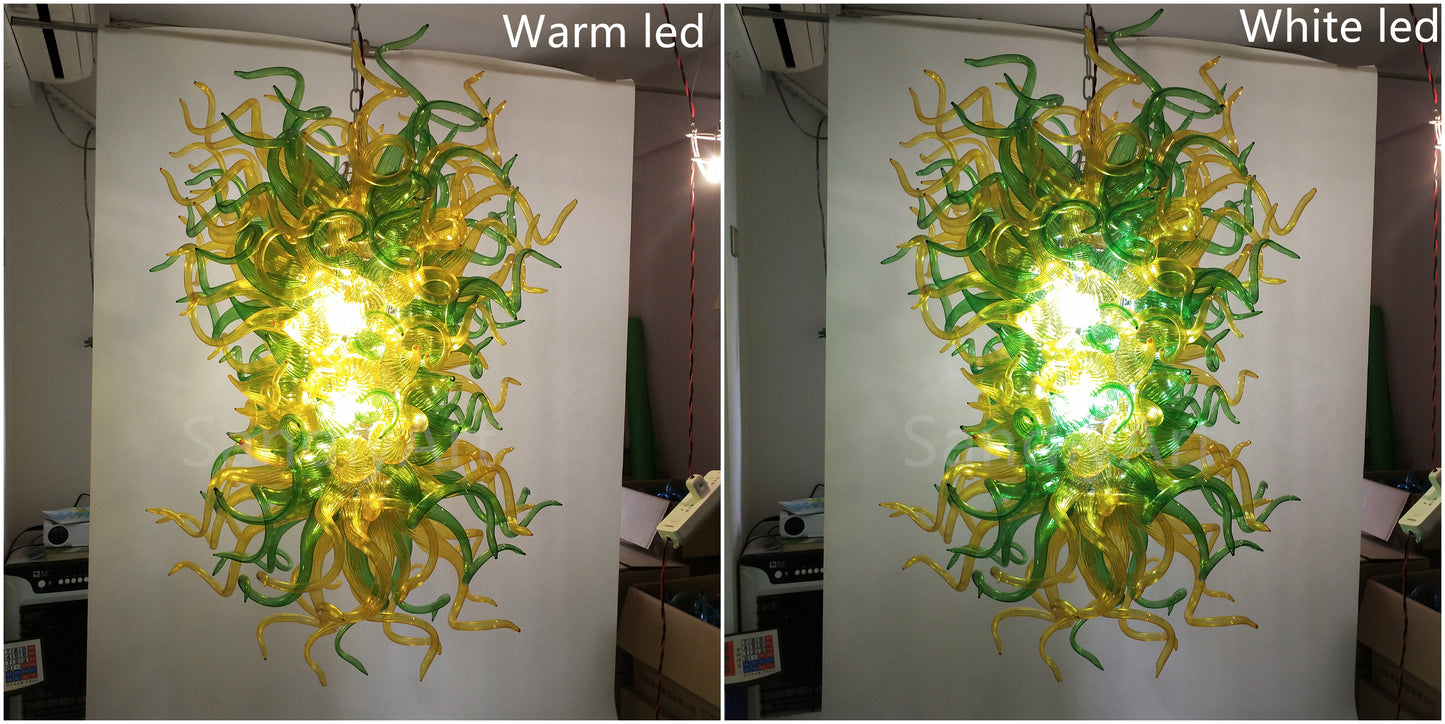 Muticolor handblown art glass chandelier living room lighting decoration