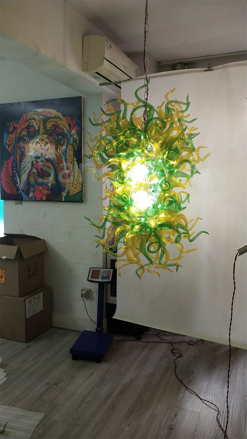 Muticolor handblown art glass chandelier living room lighting decoration