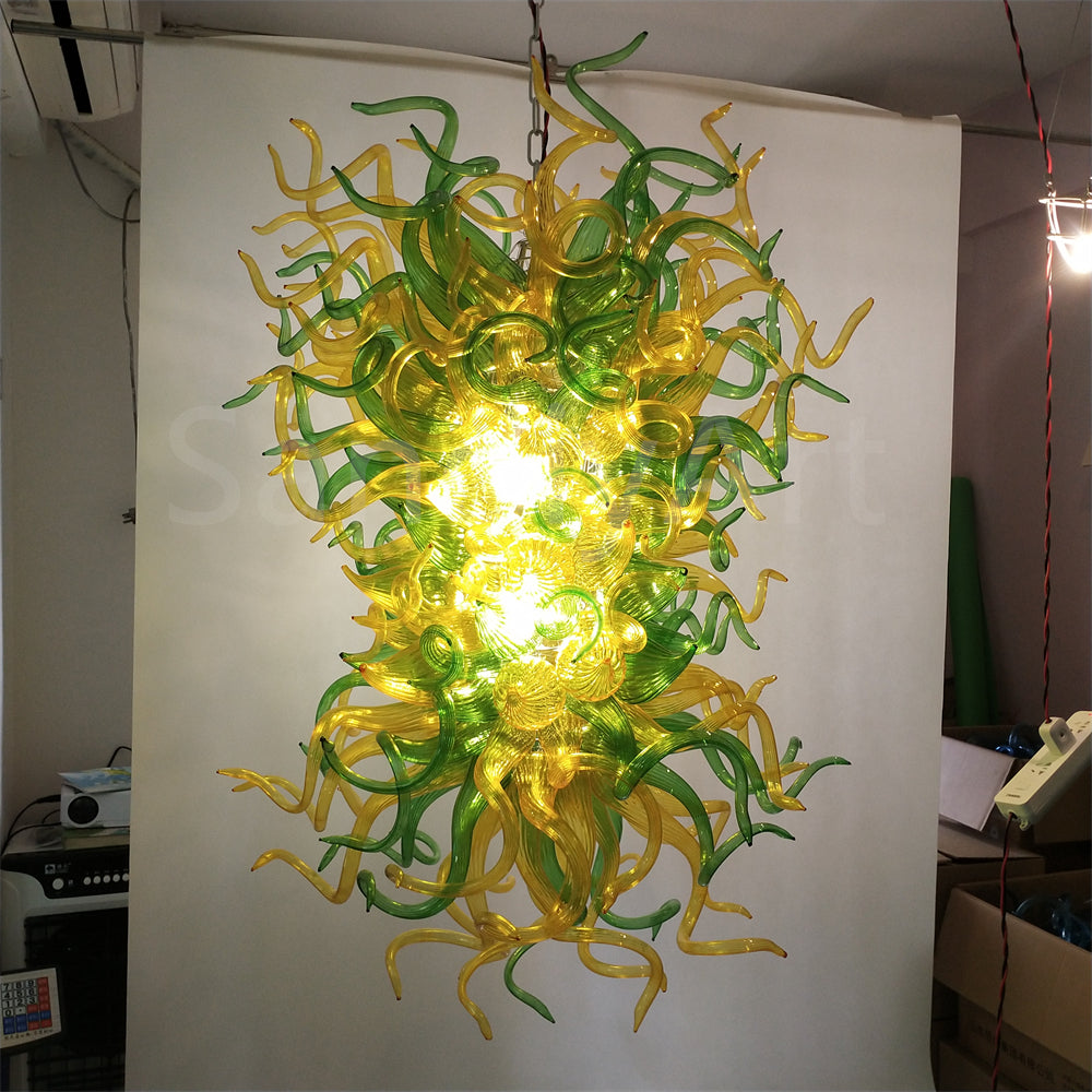 Muticolor handblown art glass chandelier living room lighting decoration