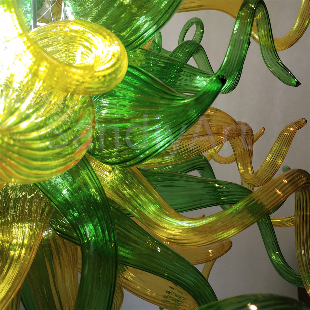 Muticolor handblown art glass chandelier living room lighting decoration