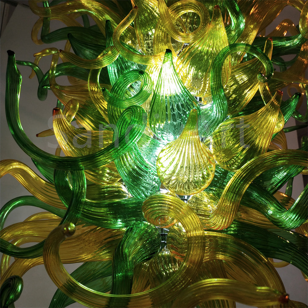 Muticolor handblown art glass chandelier living room lighting decoration