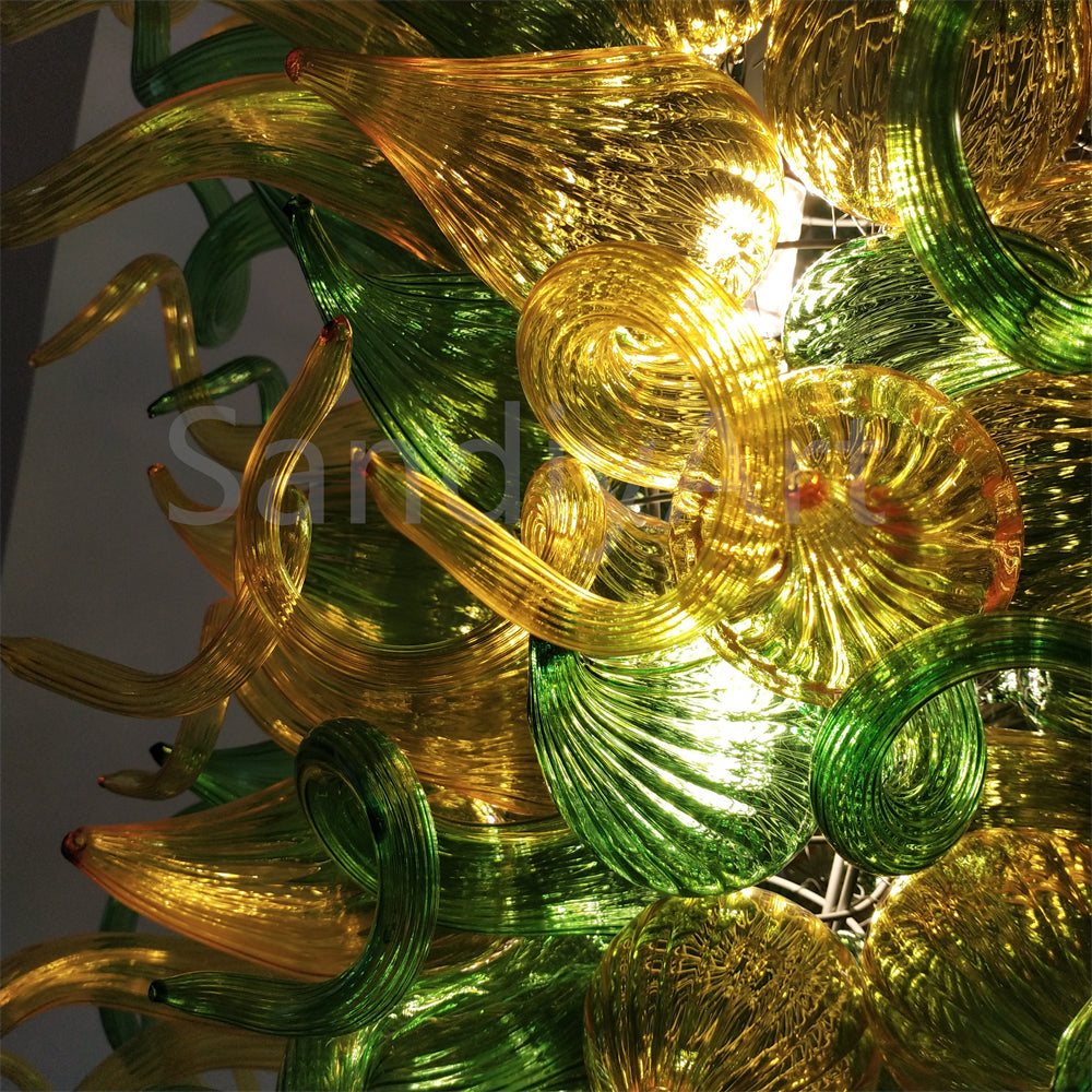 Muticolor handblown art glass chandelier living room lighting decoration