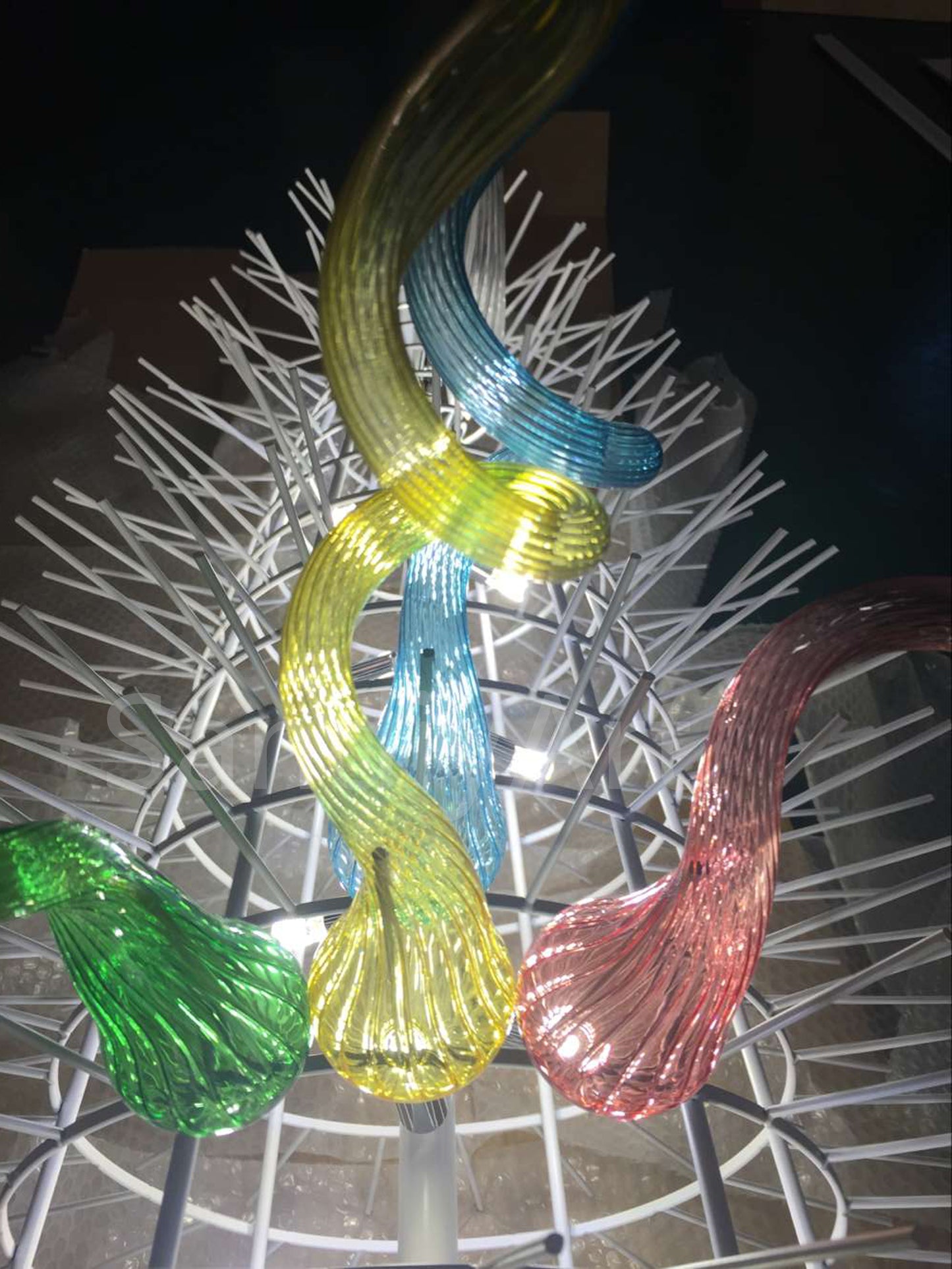Big hand made blown glass lobby chandelier decoration