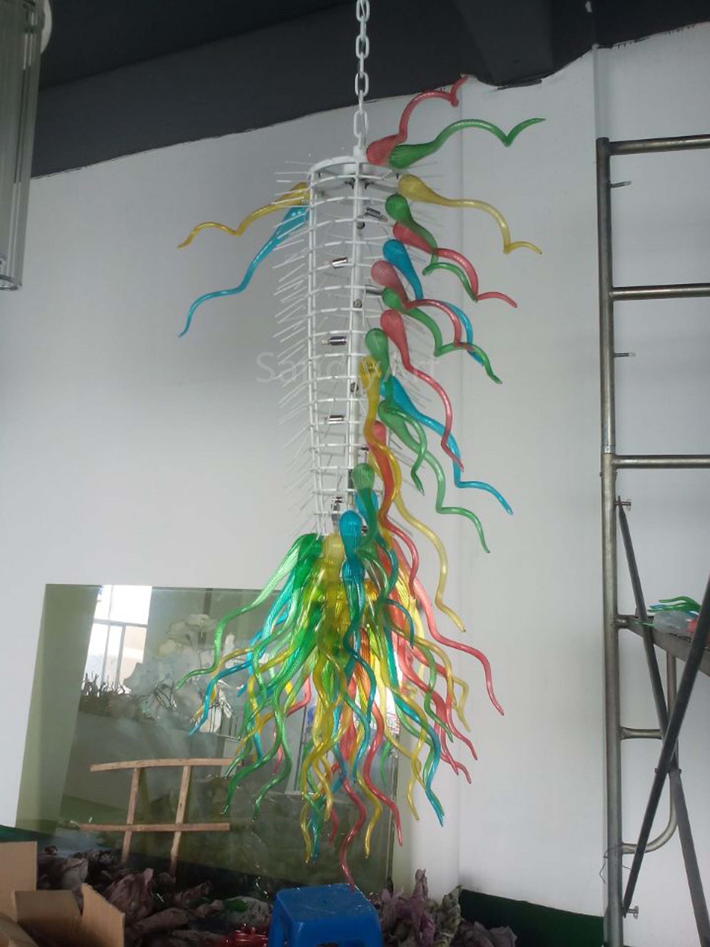 Big hand made blown glass lobby chandelier decoration