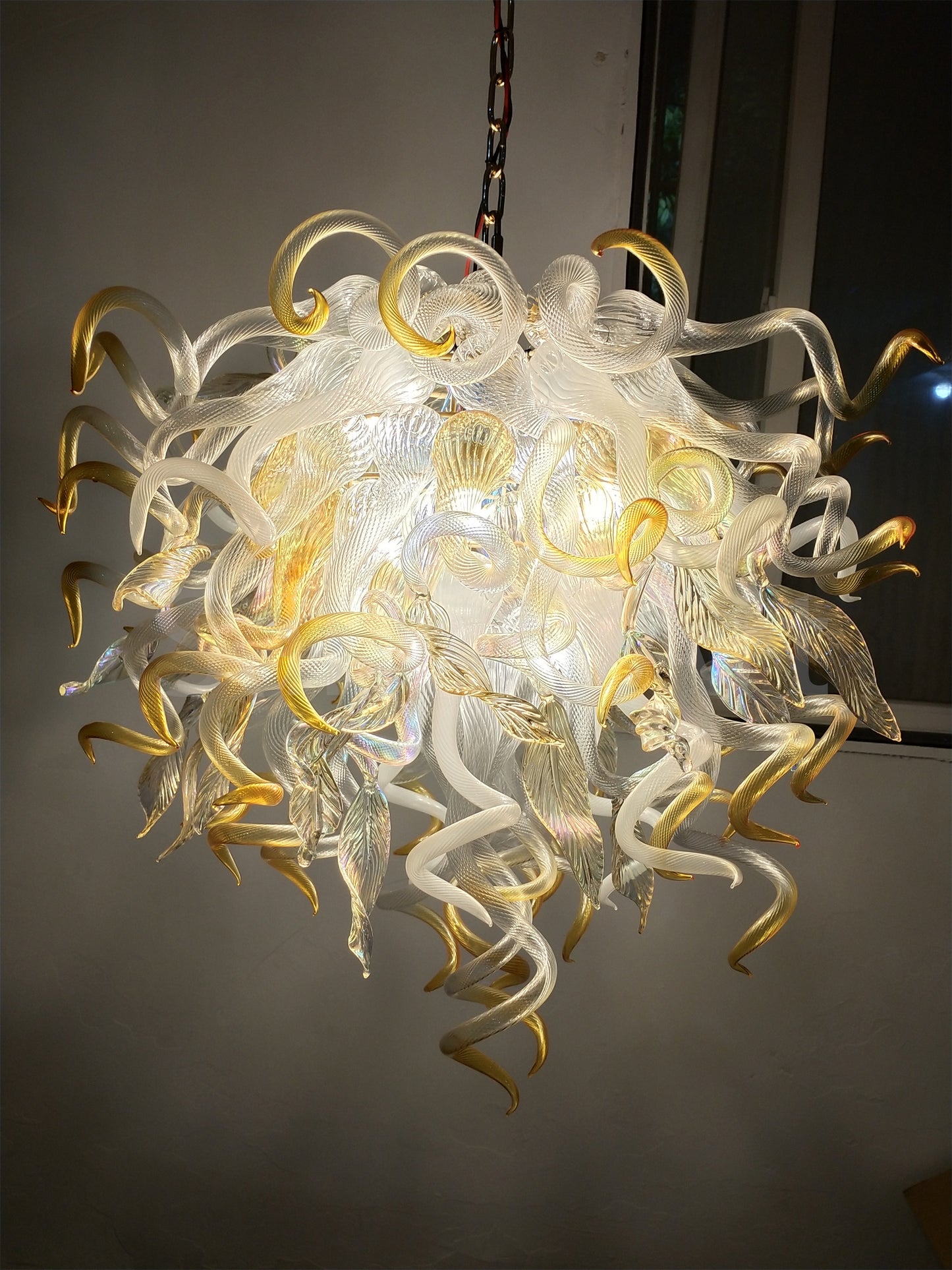 Luxury modern design chihuly style blown glass dining room chandelier