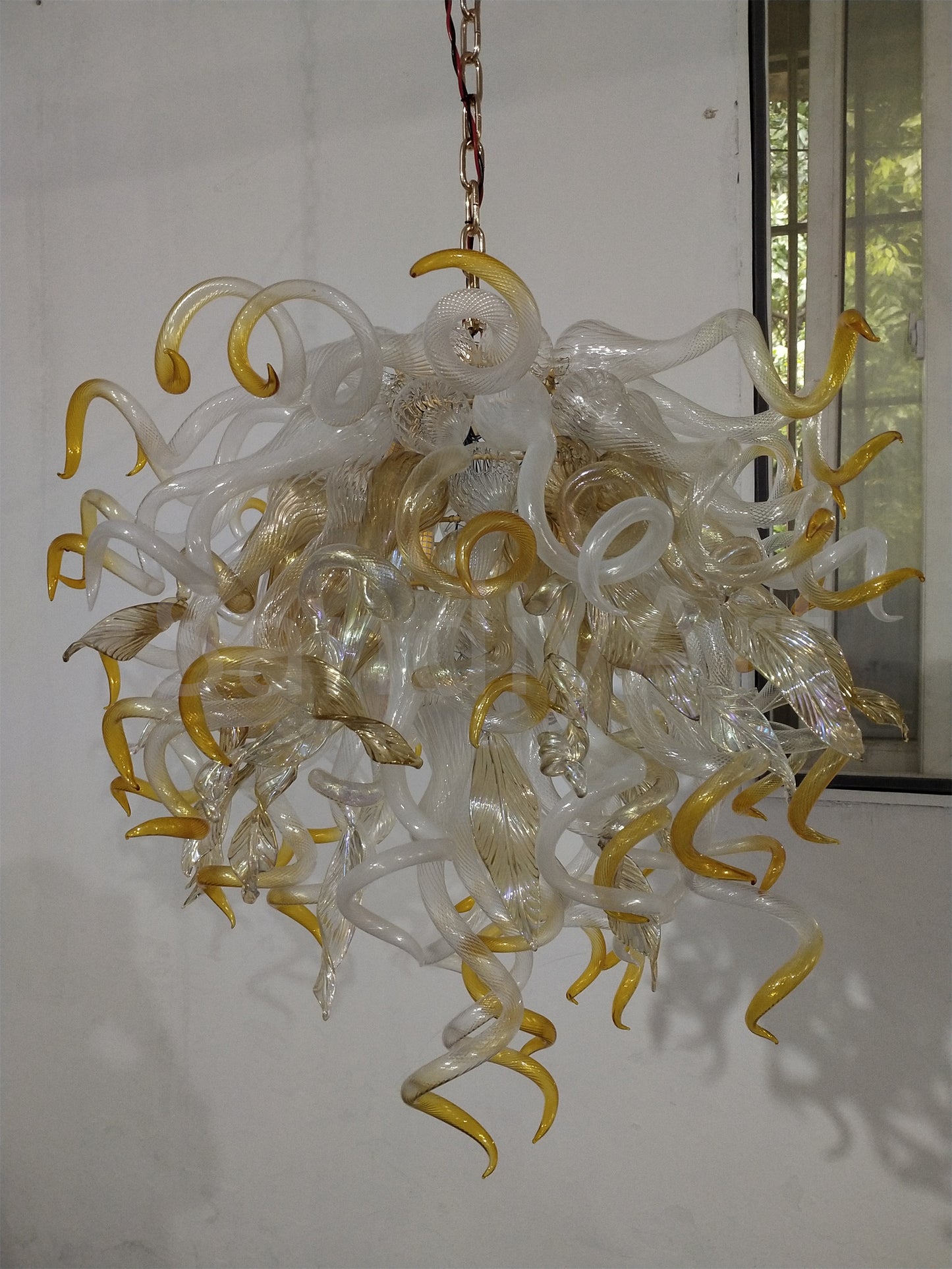 Luxury modern design chihuly style blown glass dining room chandelier