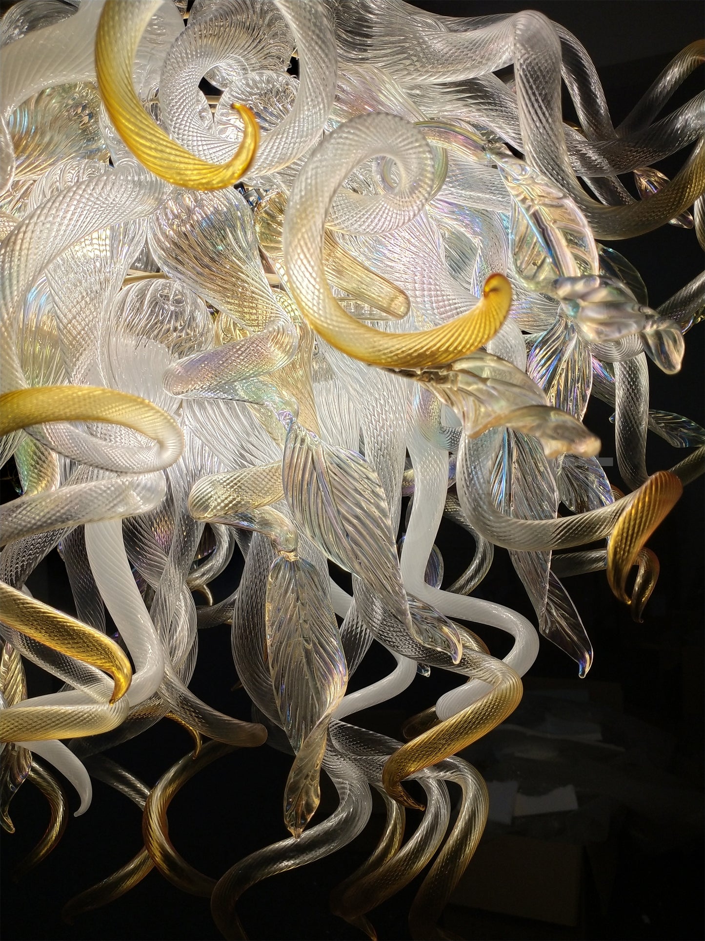Luxury modern design chihuly style blown glass dining room chandelier