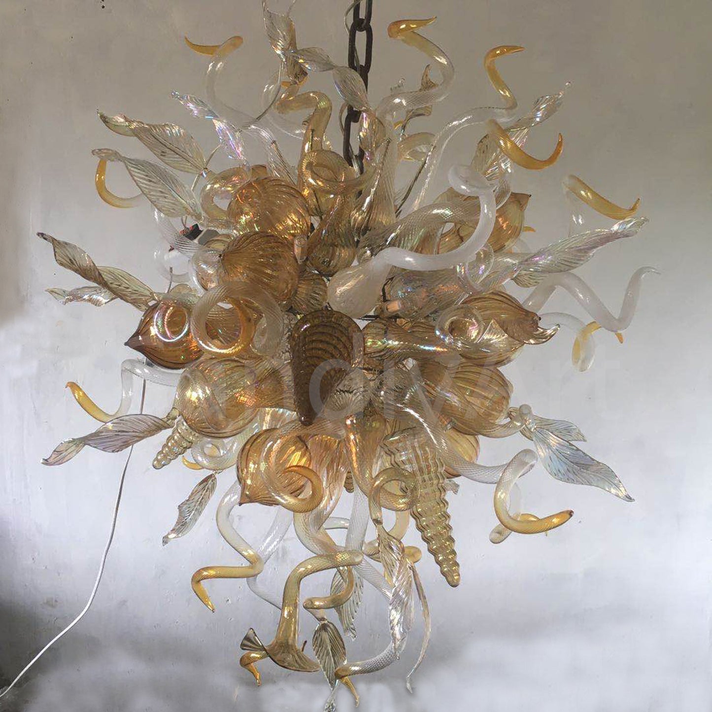 Unique design copper color blown glass pendant lamp dining room decoration