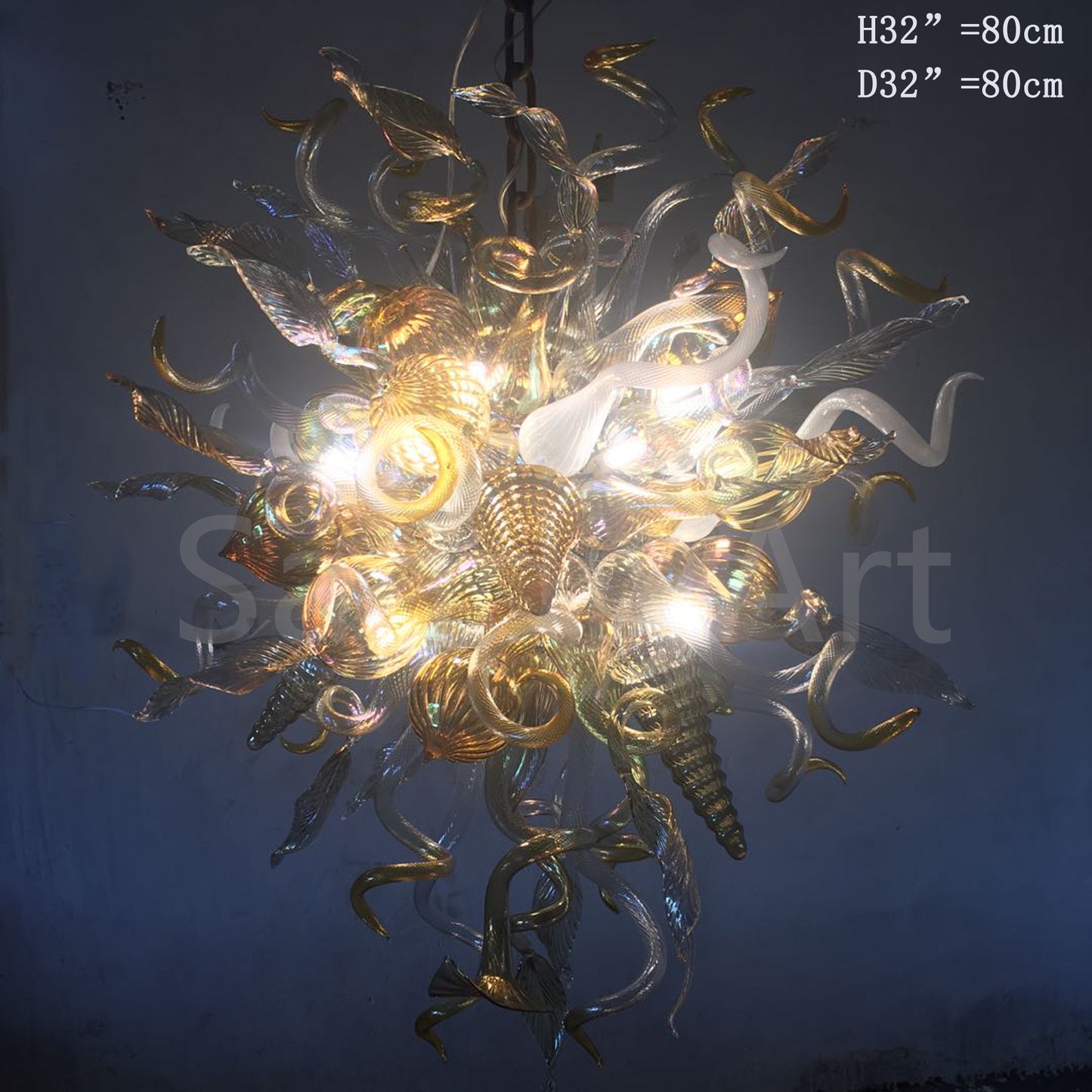 Unique design copper color blown glass pendant lamp dining room decoration