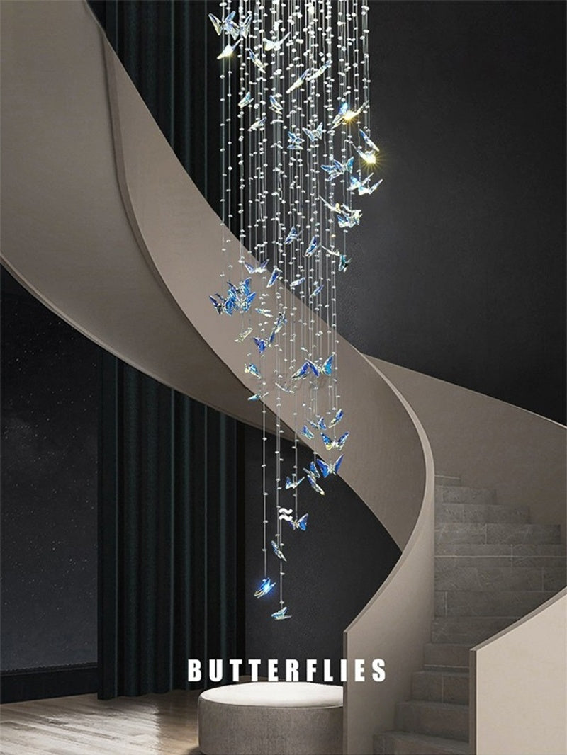 Crystal butterfly hanging lighting high luxury and modern design