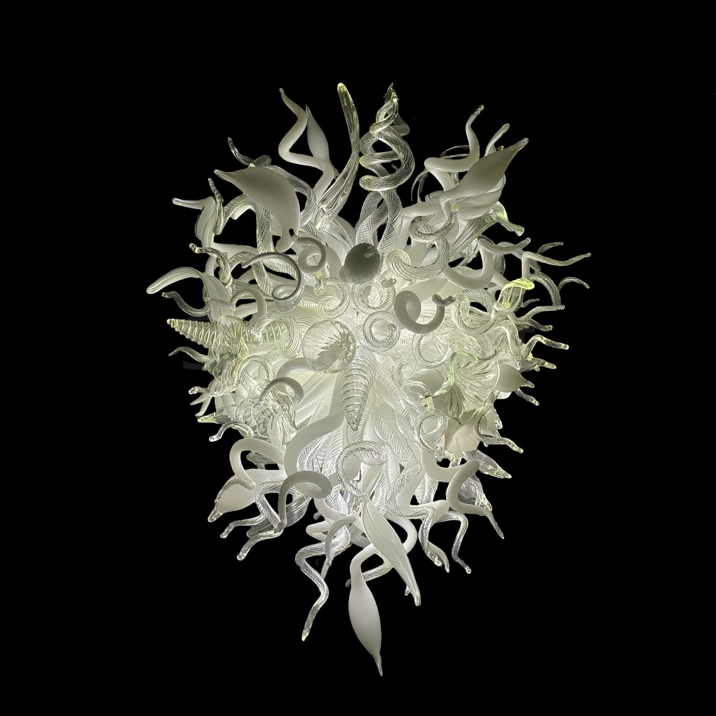 Fashion clear mixed white blown chihuly style glass chandelier