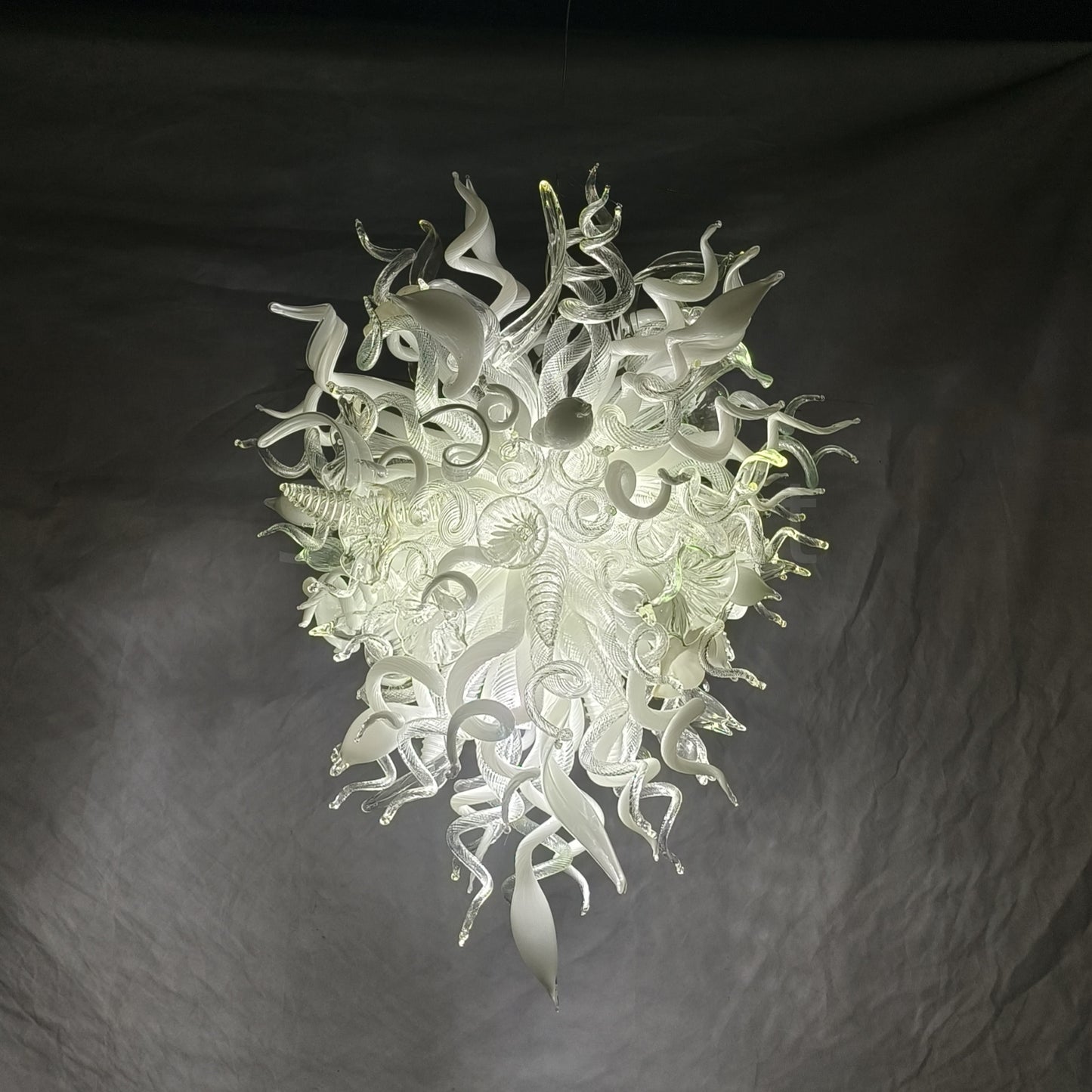 Fashion clear mixed white blown chihuly style glass chandelier