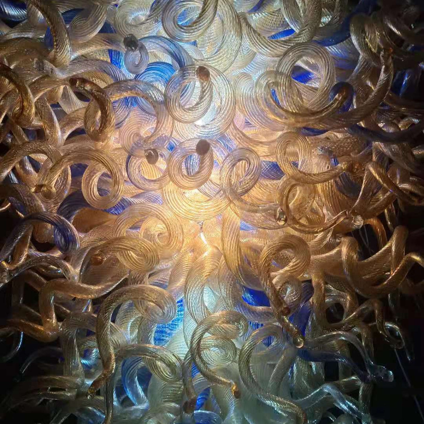 Hotel lobby decoration hand made glass chandelier project modern design