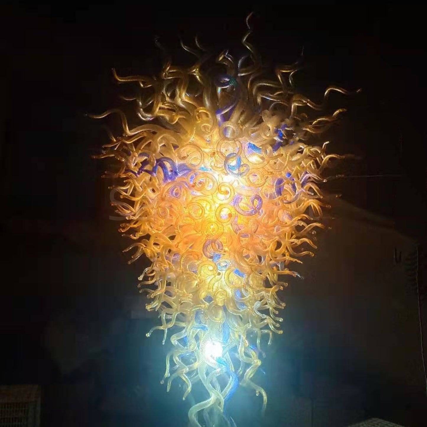 Hotel lobby decoration hand made glass chandelier project modern design