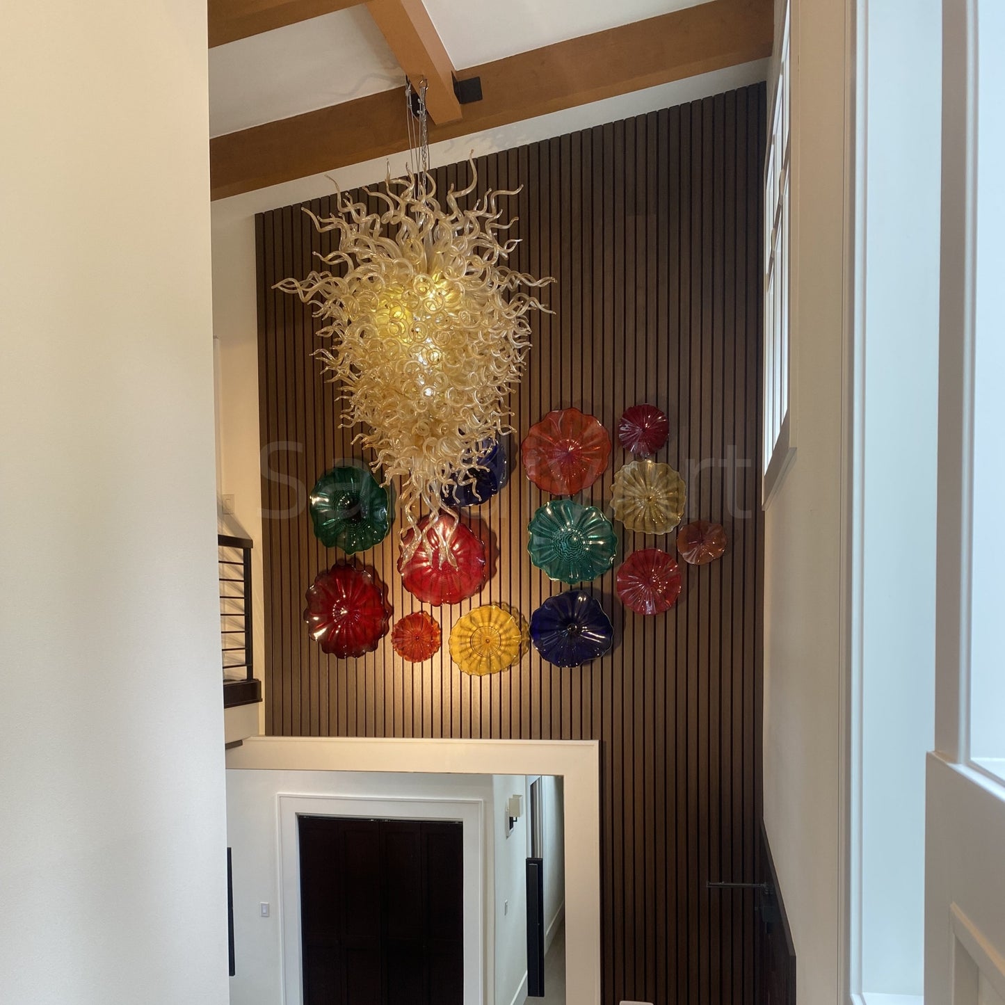 Hotel lobby decoration hand made glass chandelier project modern design