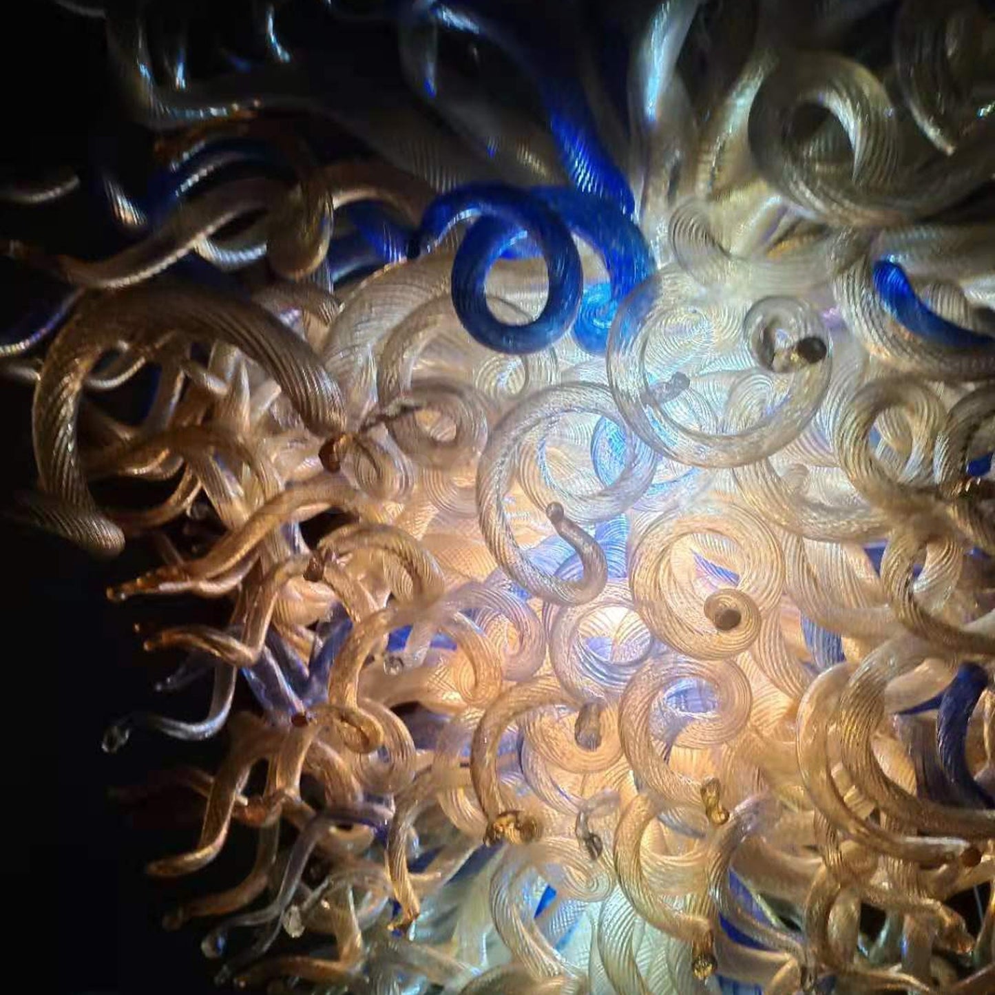 Hotel lobby decoration hand made glass chandelier project modern design