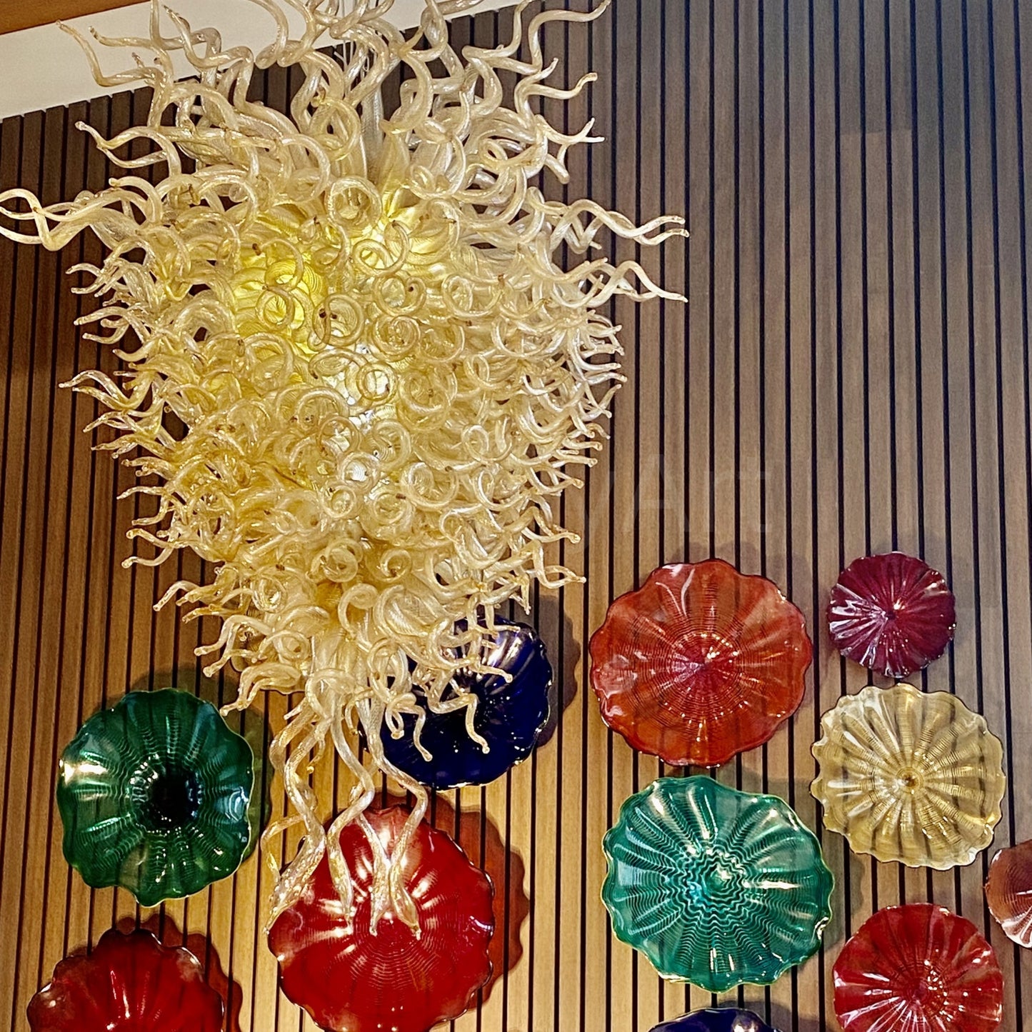 Hotel lobby decoration hand made glass chandelier project modern design