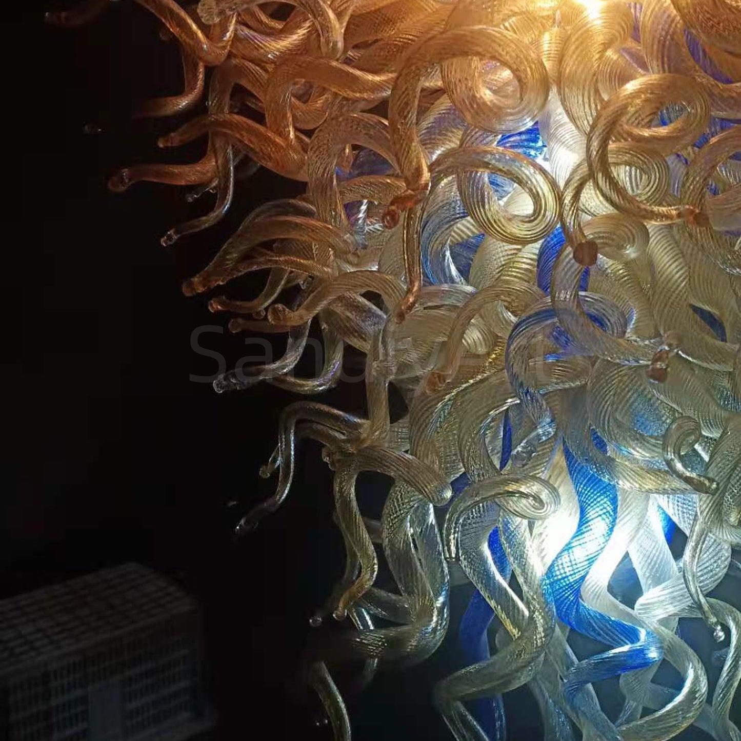 Hotel lobby decoration hand made glass chandelier project modern design