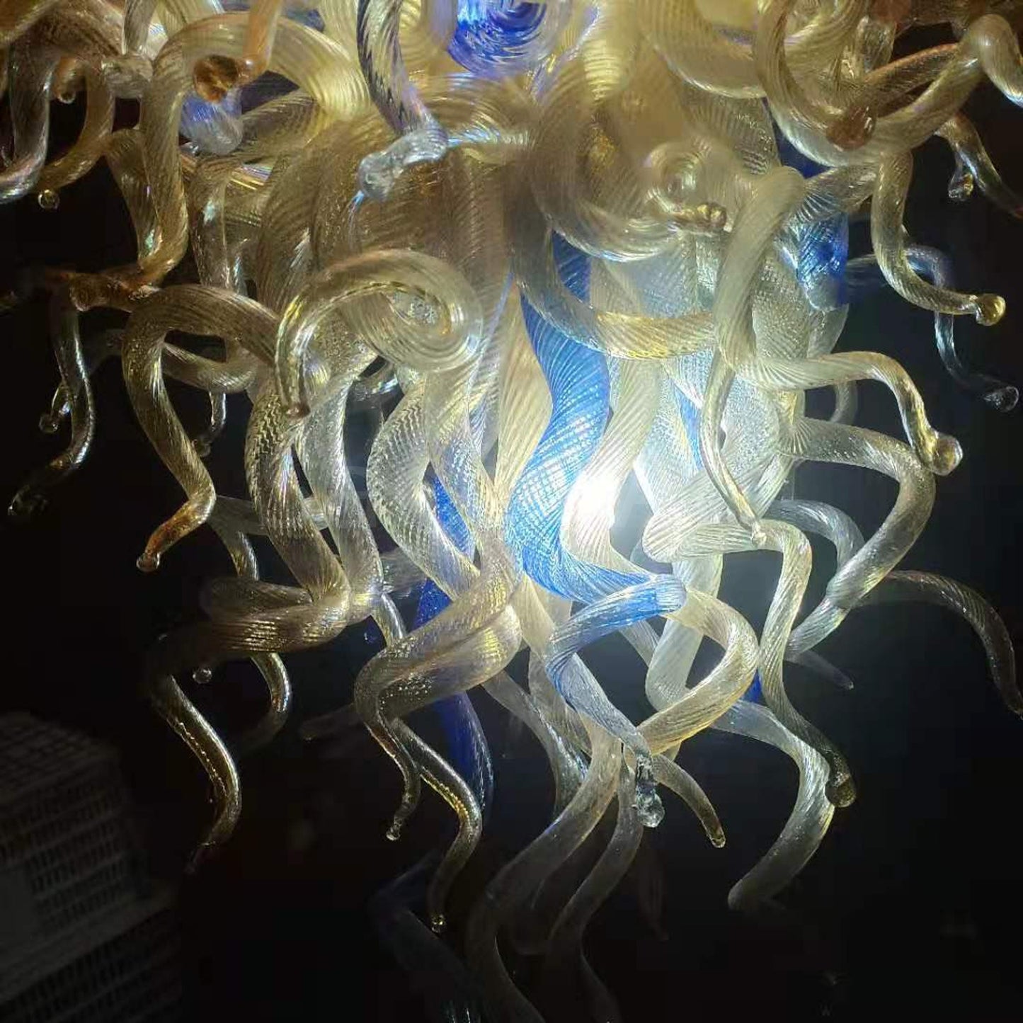 Hotel lobby decoration hand made glass chandelier project modern design