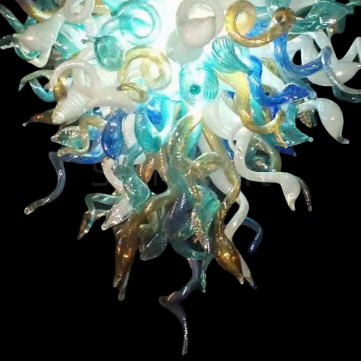 DIY color blown glass living room chandelier