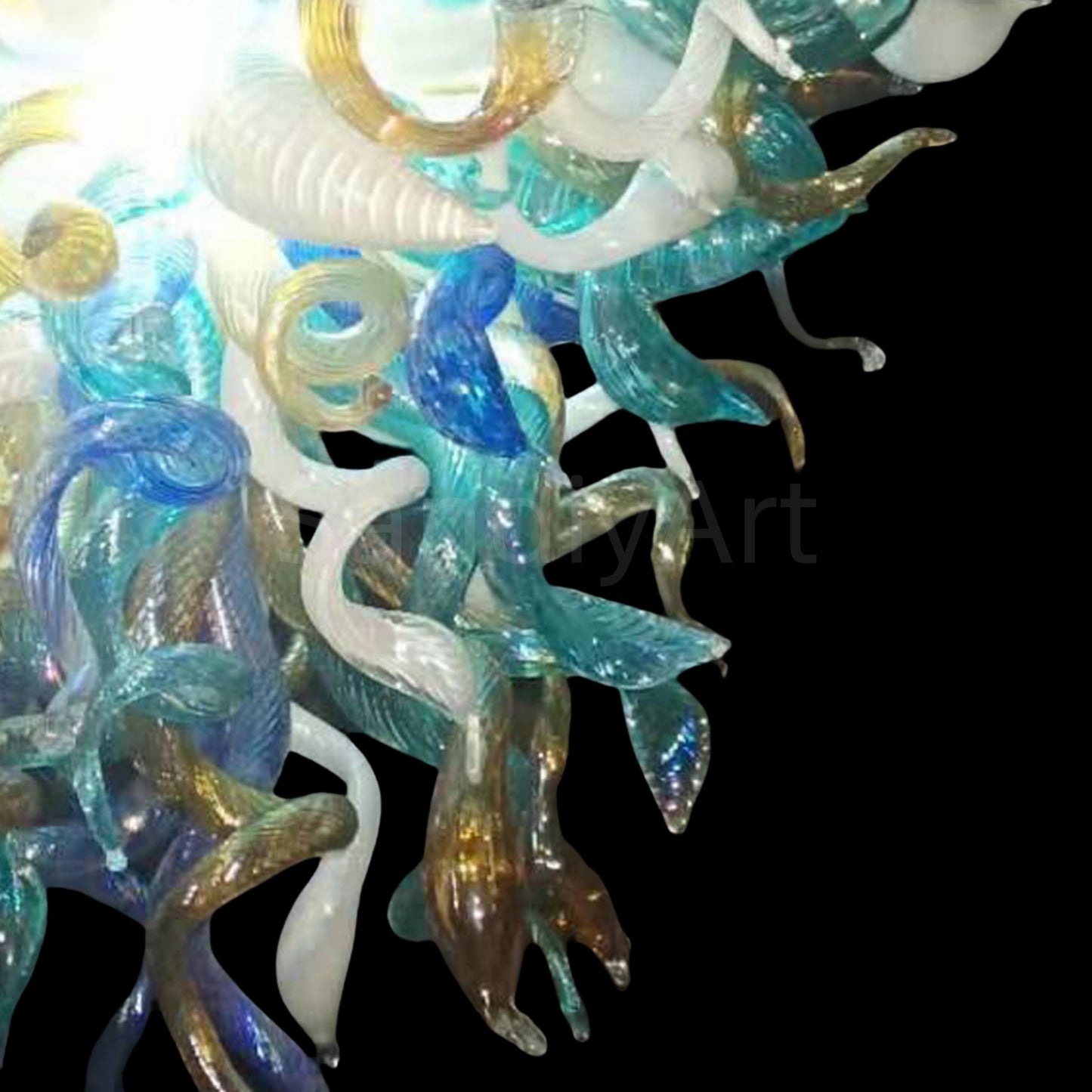 DIY color blown glass living room chandelier