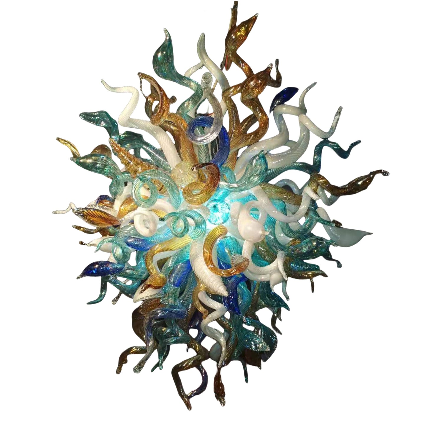 DIY color blown glass living room chandelier