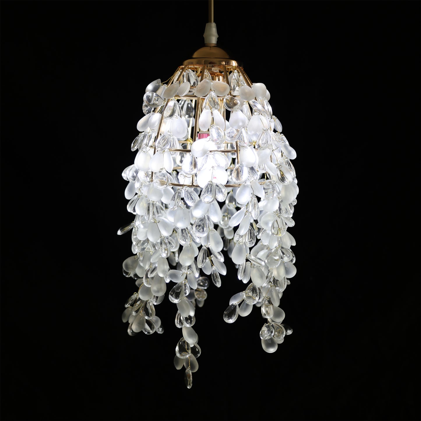crystal small pendant lamp white and clear color bed room decoration