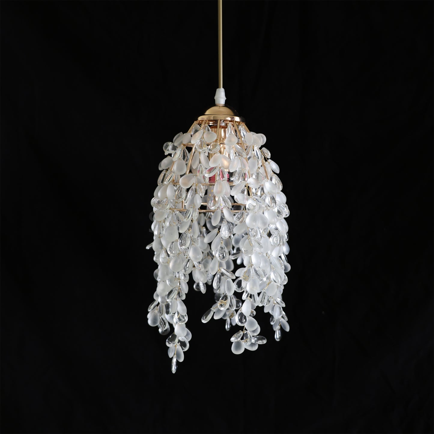 crystal small pendant lamp white and clear color bed room decoration
