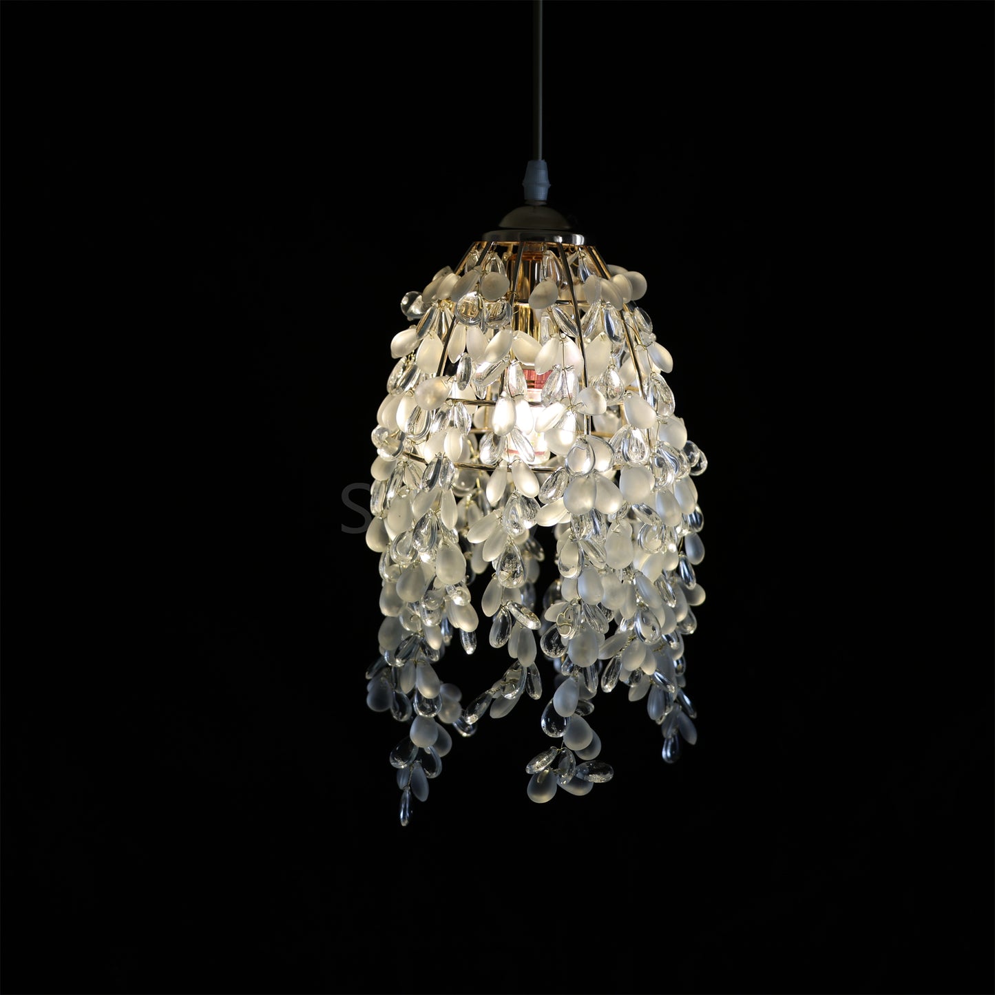 crystal small pendant lamp white and clear color bed room decoration