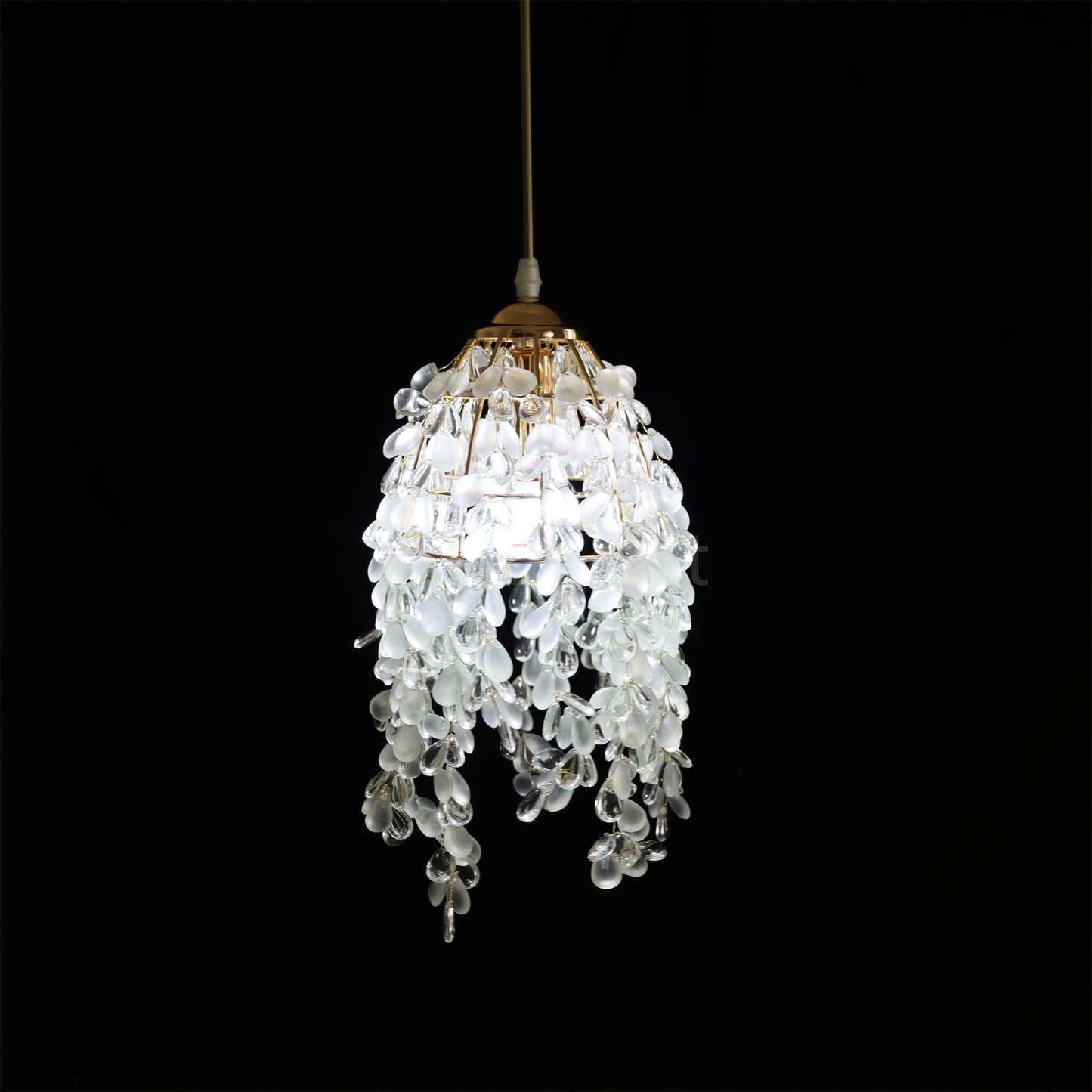 crystal small pendant lamp white and clear color bed room decoration
